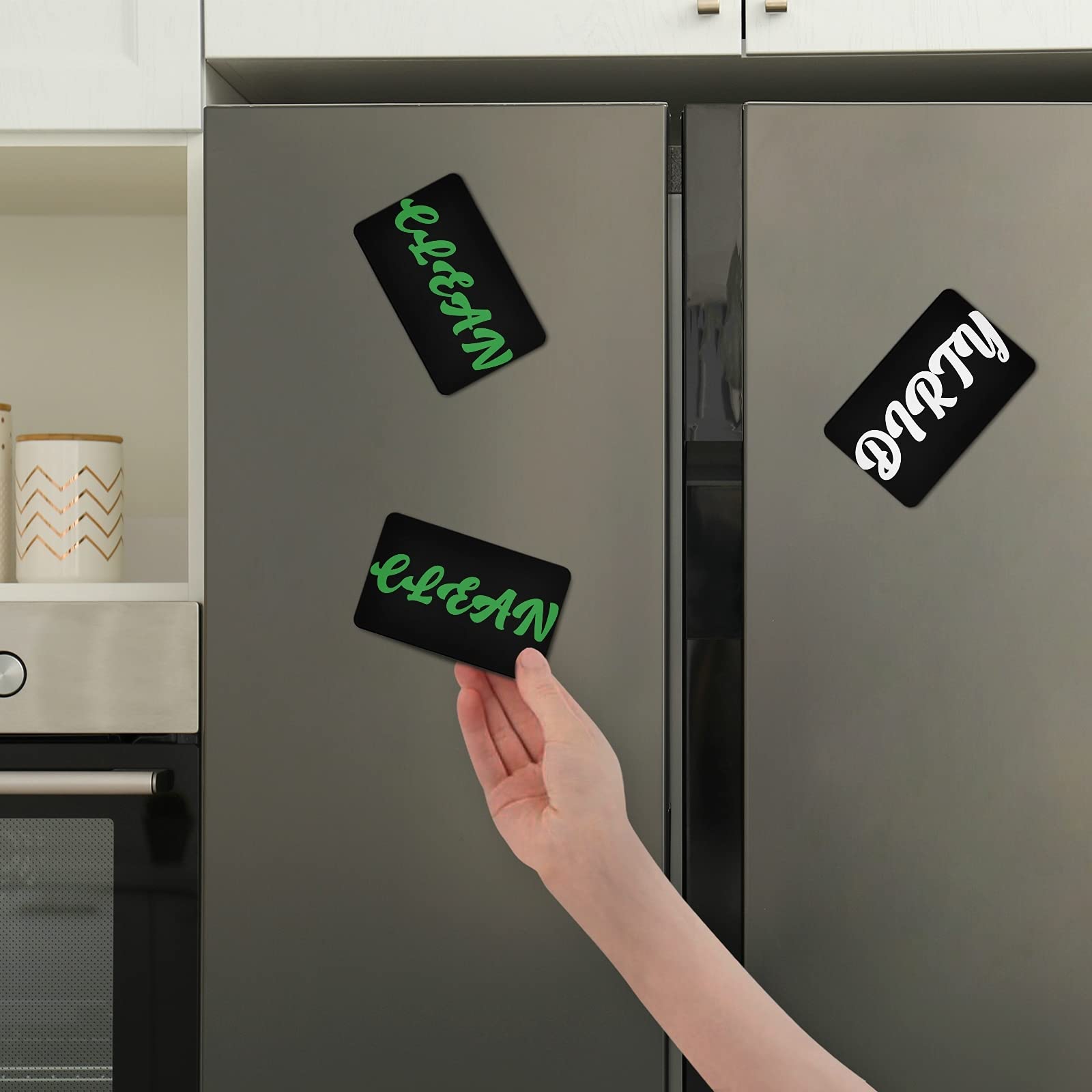 Aflyko 2 Pack Dishwasher Magnet Sign - Clean/Dirty Indicator for Kitchen, Fridge, Appliances - Waterproof Decorative Fridge Magnet 4