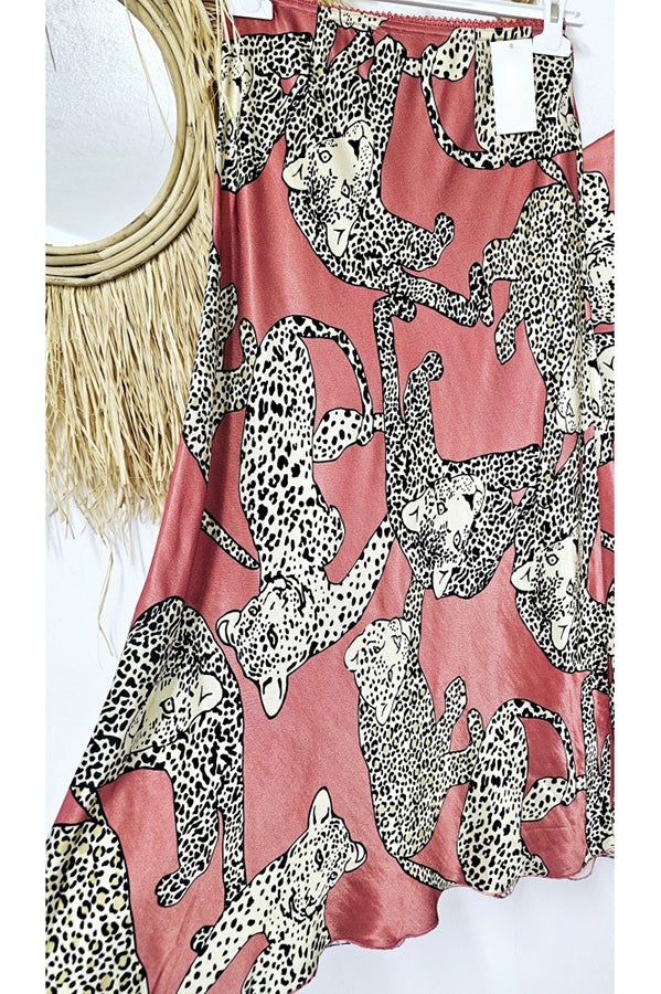 Stylish Abbie Satin Tiger Print High Rise Elastic Waist Maxi Skirt for Women | Comfortable & Fashionable Long Skirt | Perfect for Casual Outings, Parties & Vacations