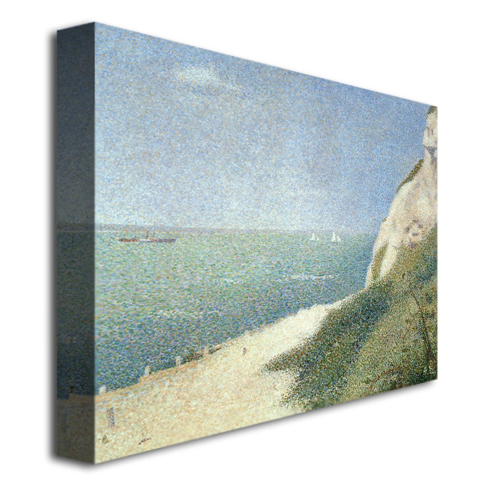 Georges Seurat Beach at Bas Butin Honfleur 1886 Canvas Art Print - Famous Pointillism Painting Reproduction for Home & Office Wall Decor