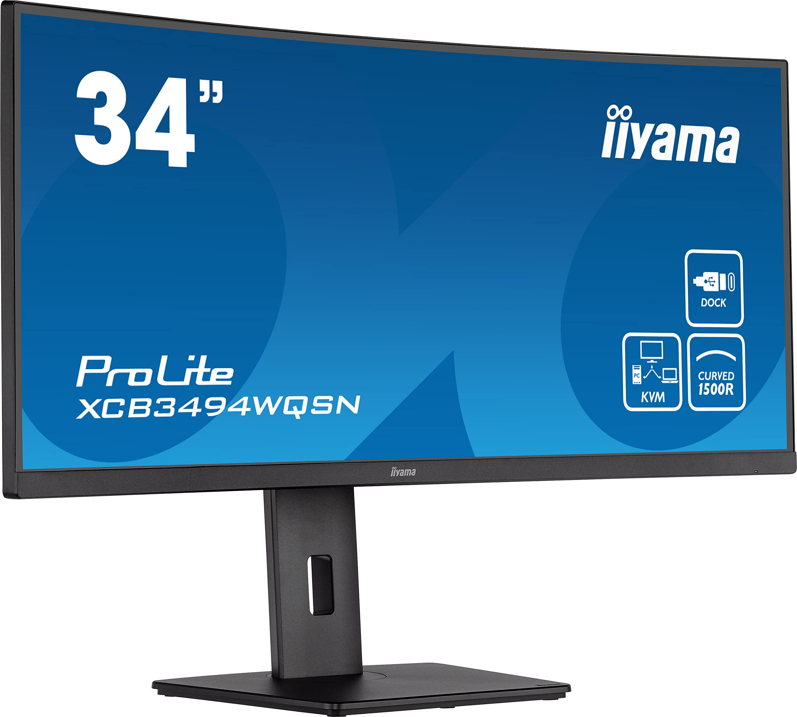 iiyama Prolite XCB3494WQSN-B5 34-Inch Curved Gaming Monitor - UWQHD 3440x1440, 120Hz, AMD FreeSync, USB-C - Perfect for Home Office, Gaming & Multimedia Entertainment