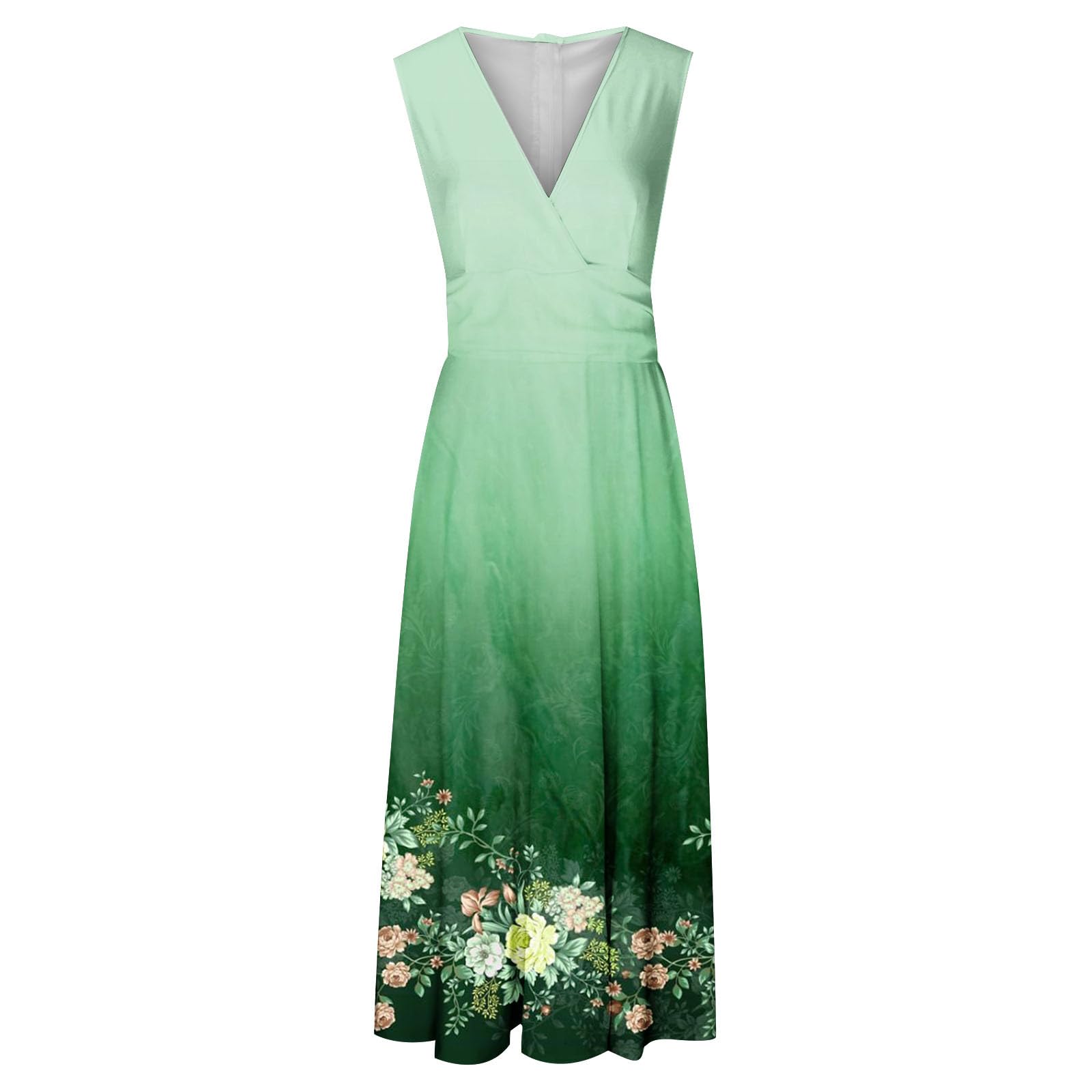 Trendy Floral Sundress for Women - Summer Plus Size V-Neck Dress for Beach & Vacation