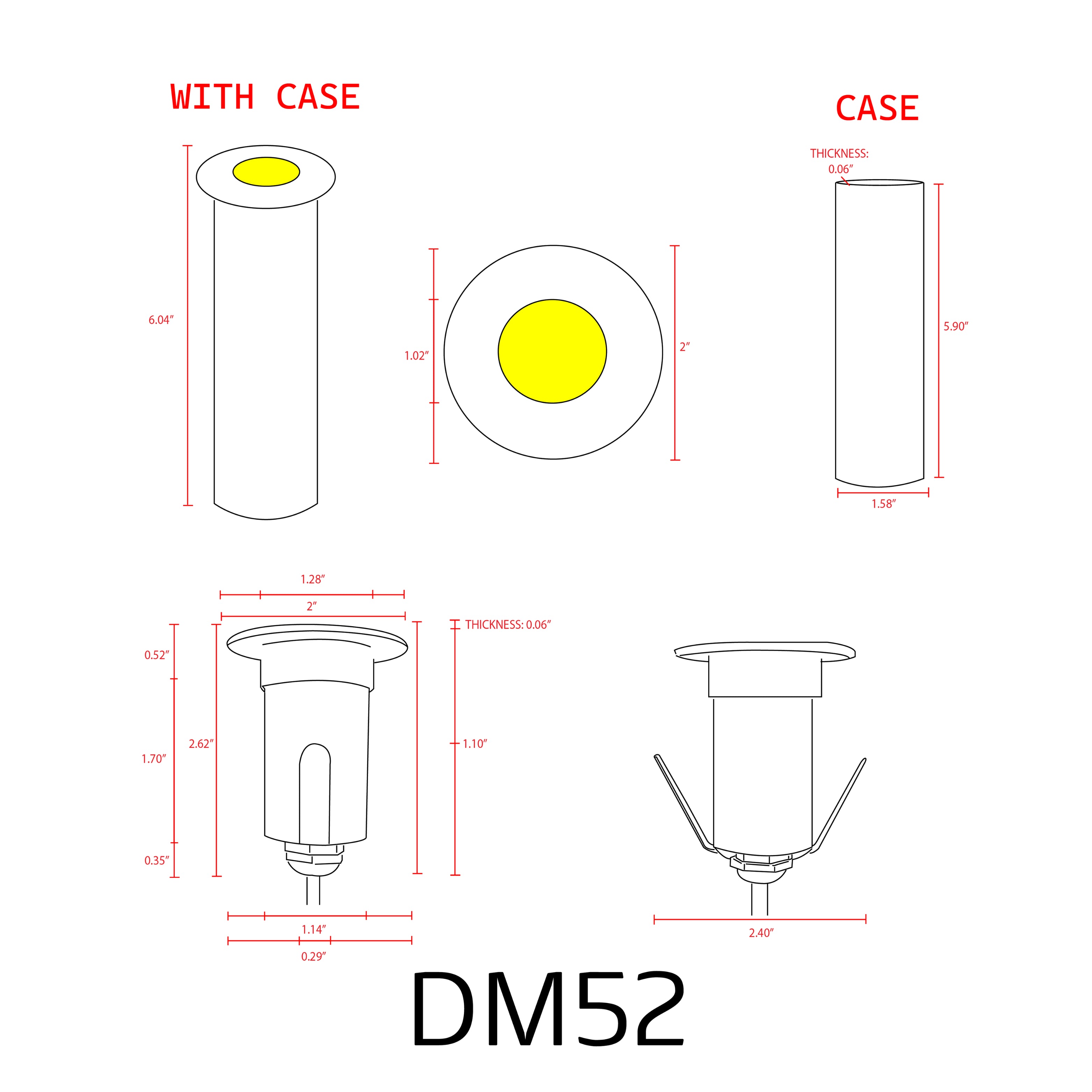 DM52 3W COB LED Low Voltage In-Ground Landscape Well Lights - Waterproof Outdoor Lighting for Garden, Pathway, and Yard Illumination