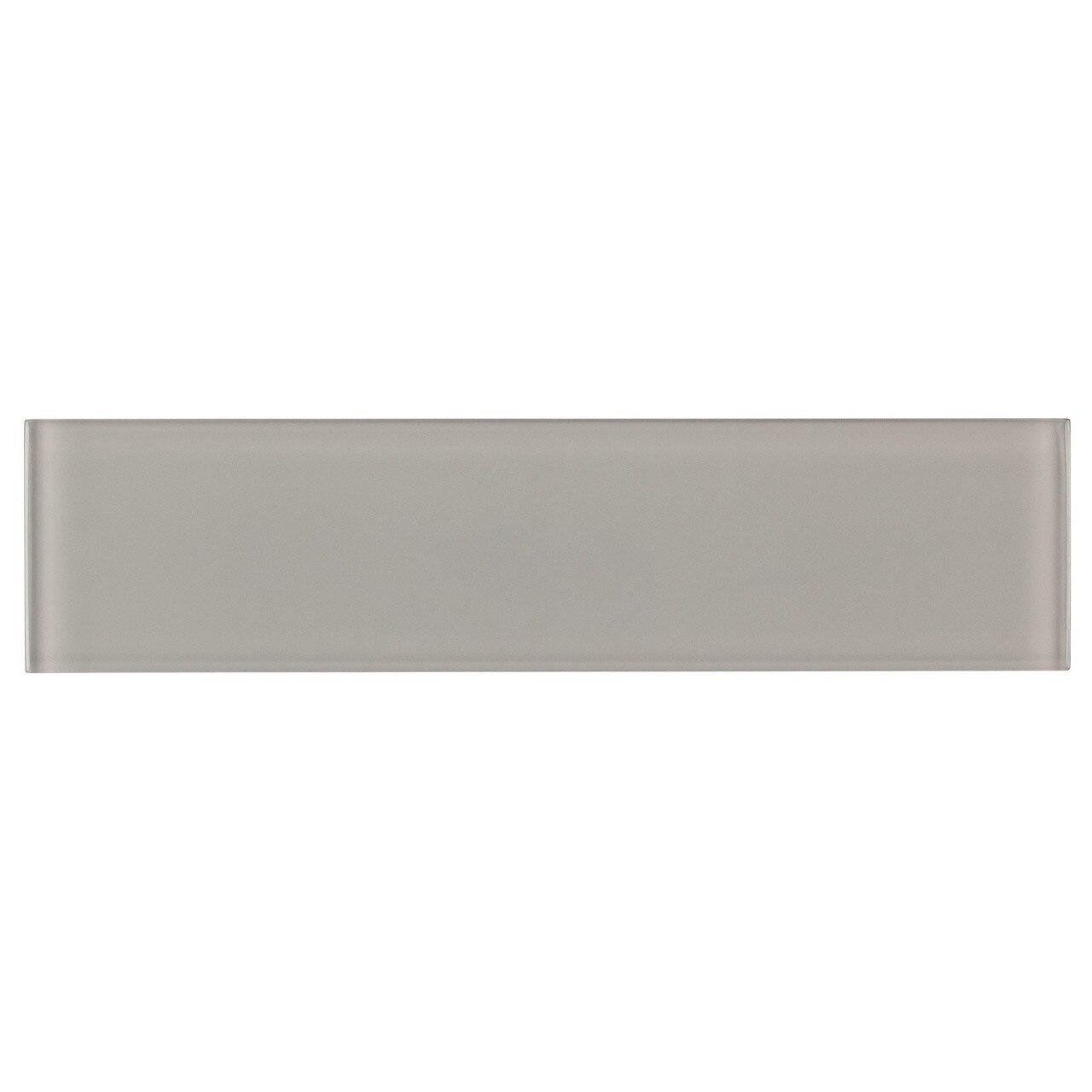 3x12 French Gray Glass Subway Tile - Peel and Stick Backsplash for Kitchen & Bathroom Remodeling