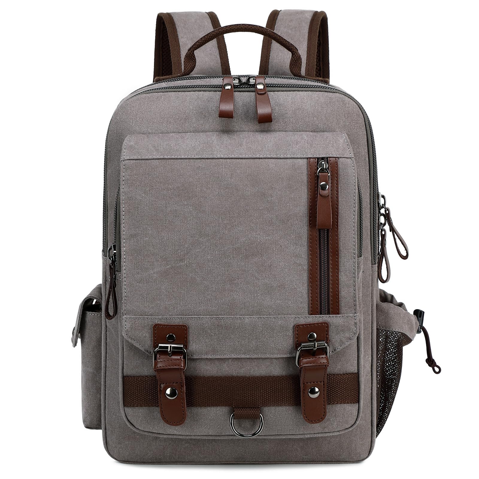 Lanola Waterproof Anti-Theft Laptop Backpack for Men - 15.6 Inch Business Travel Backpack with USB Charging Port, Durable Canvas Daypack for Work, Commute & Outdoor Activities (Grey)