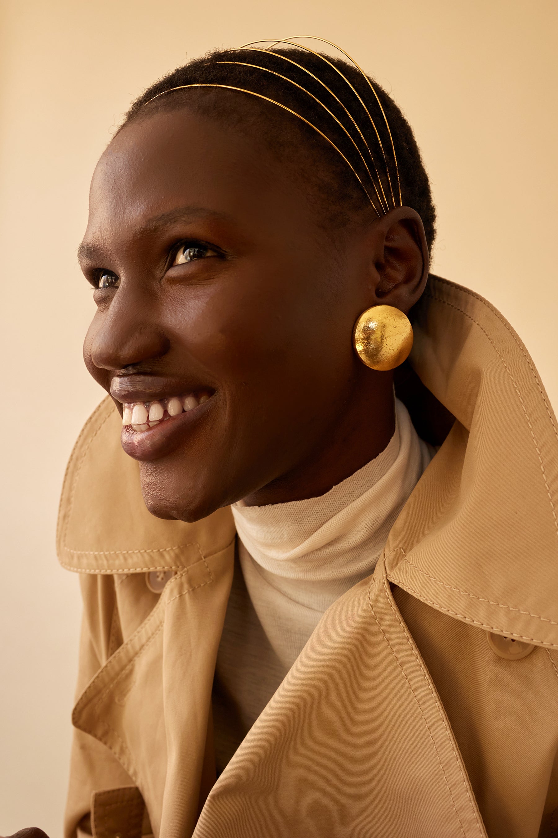 Kelly Dome Stud Earrings for Women - Minimalist Gold Plated Hoop Earrings for Everyday Wear | Perfect for Work, Date Night & Gifting