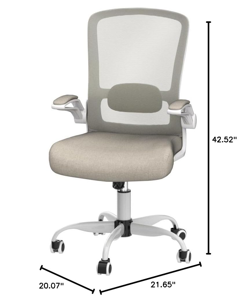 Ergonomic High Back Office Chair - Adjustable Lumbar Support & Thickened Seat Cushion Mesh Computer Desk Chair for Home & Office Workspaces | Perfect for Long Hours of Sitting, Gaming, and Remote Work