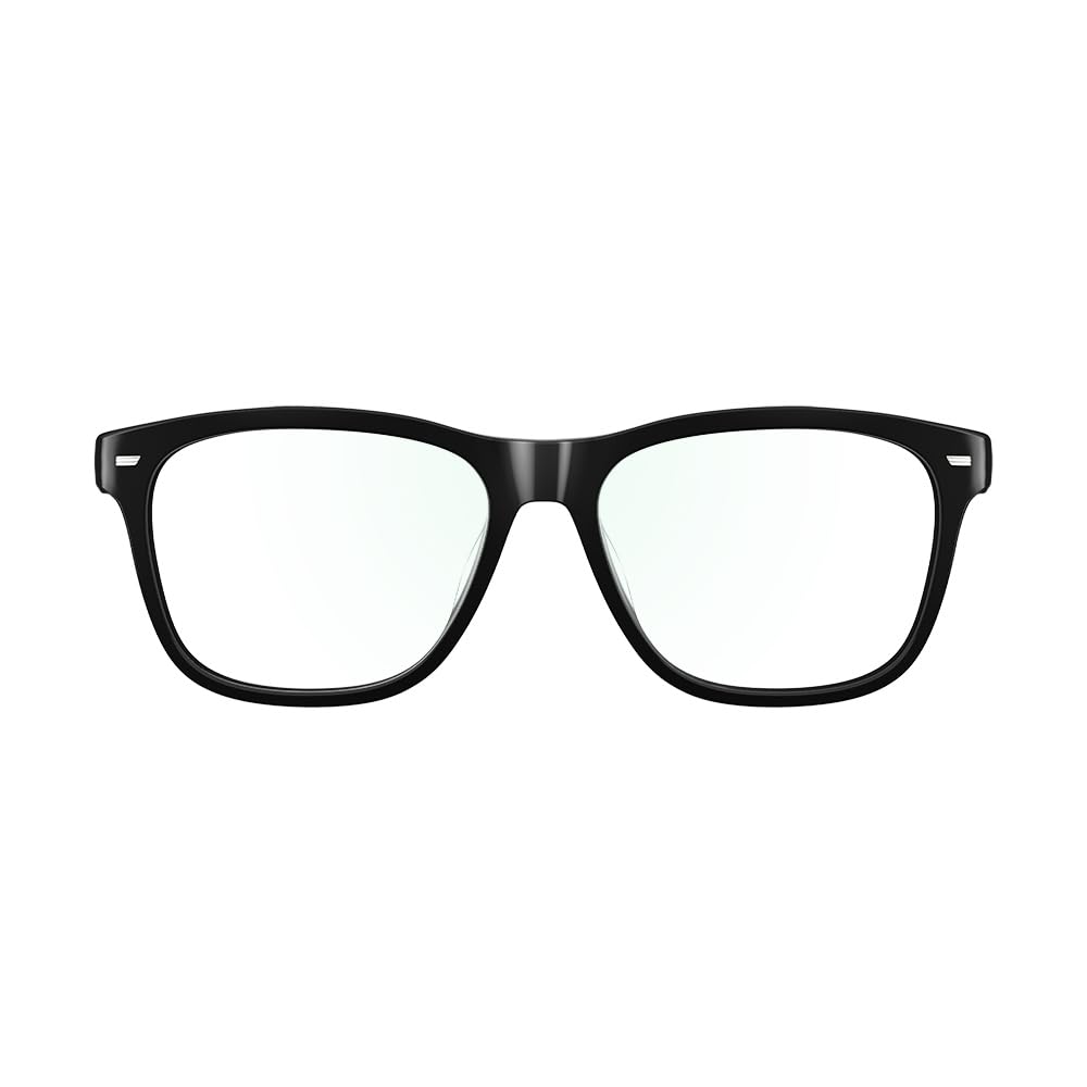 Amazon Echo Frames (2nd Gen) - Smart Glasses with Alexa Built-in, Square Frame Blue Light Blocking Glasses for Work, Driving & Digital Eye Strain Relief