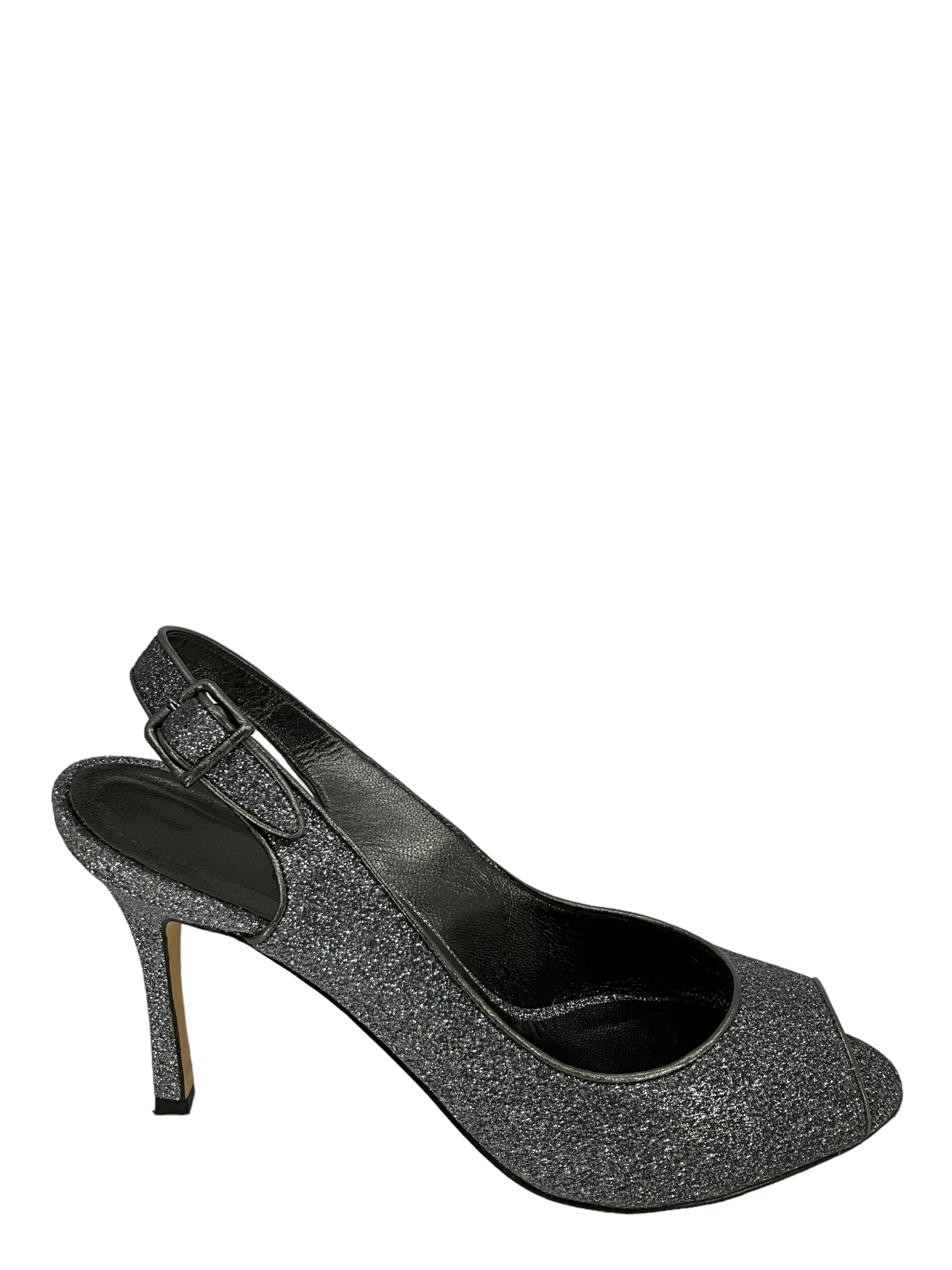 Manolo Blahnik Glitter Slingback Heels - Women's Size 11 | Elegant Evening Pumps for Parties, Weddings & Special Occasions