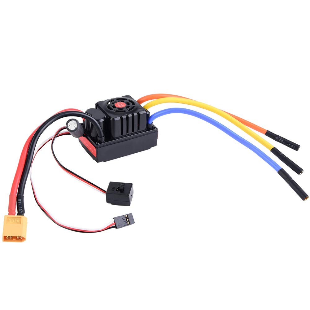 Brushless Waterproof RC Car ESC - 120A Speed Controller for 1/8 Scale RC Models | Splash-Proof Sensor/Sensorless Motor | XT60 Connector | Ideal for Off-Road Racing & RC Car Enthusiasts