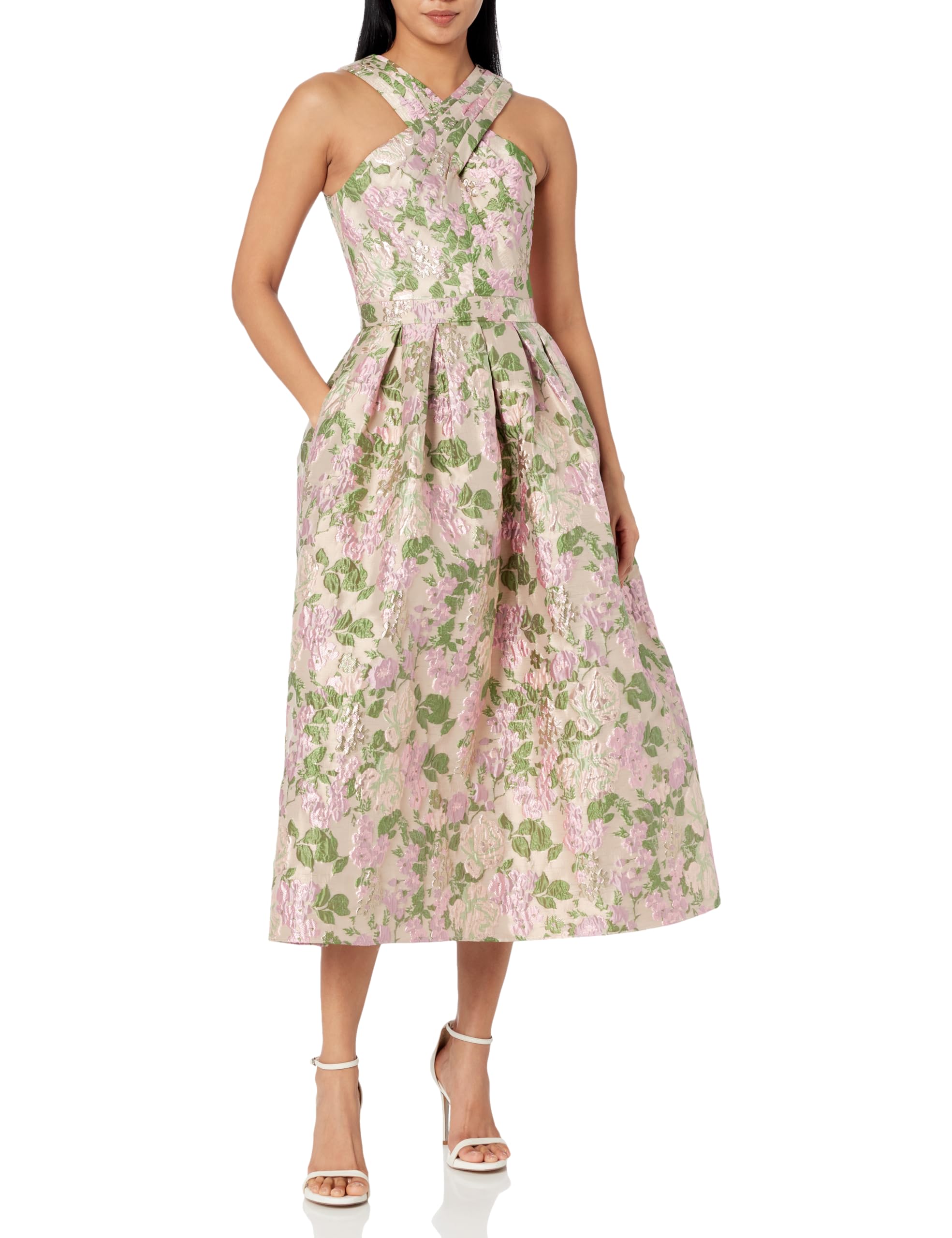 Shoshanna Women's Floral Jacquard Ivanna Dress - Elegant A-Line Cocktail Dress for Parties, Weddings & Special Occasions