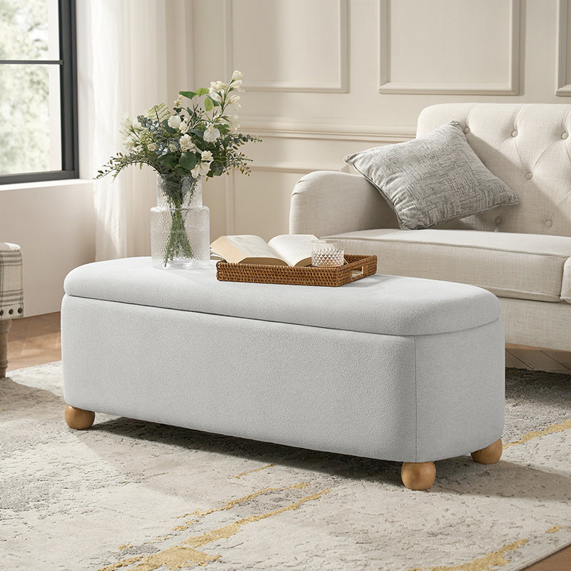 Gabino Storage Bench with Solid Wood Legs & Waterproof Fabric - Entryway Seating, Shoe Storage & Living Room Organizer - Perfect for Hallway, Bedroom & Mudroom Organization