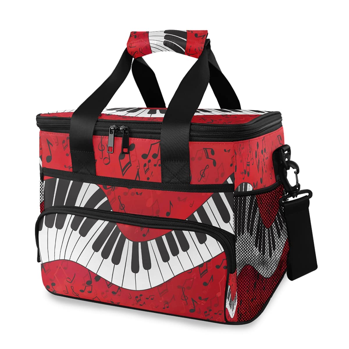 24-Can (15L) Insulated Cooler Lunch Bag with Musical Piano Keys - Leakproof Soft-Sided Cooling Tote for Men & Women - Perfect for Camping, Picnics, BBQs, Beach Trips & Outdoor Adventures