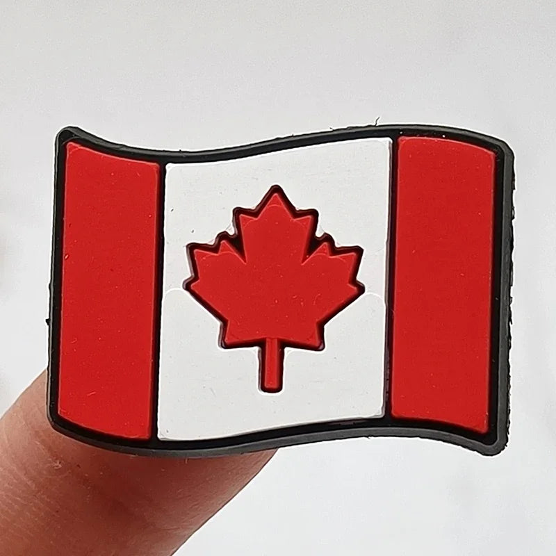 1Pcs Flag Icon PVC Shoe Charms - Decorative Sandal Accessories for Clogs & Shoes | Fun Kids Party Favors & Gift Ideas | Perfect for Beach Outfits, Summer Fashion & Costume Parties