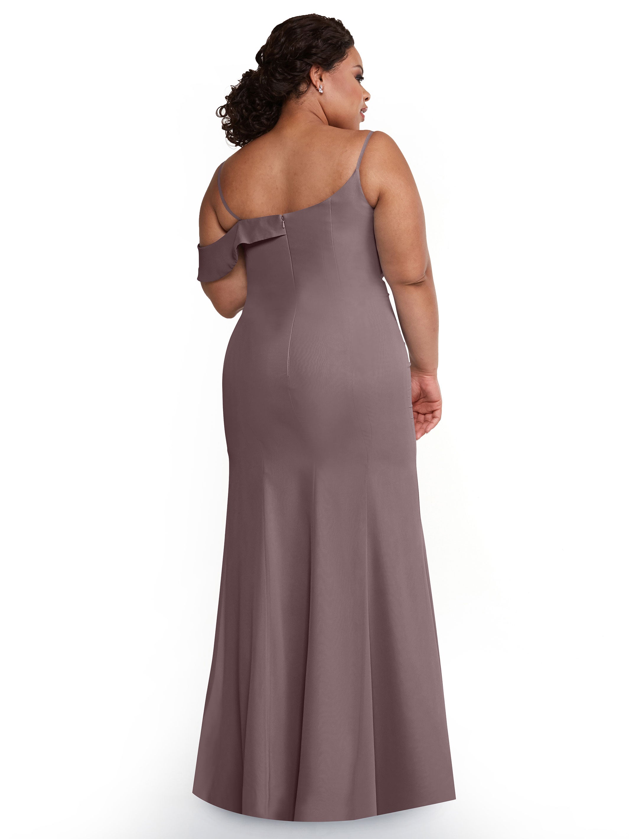 Elegant One Shoulder Chiffon Bridesmaid Dress 80153 - Fit & Flare Style for Weddings, Prom, Formal Events - Plus Size Available