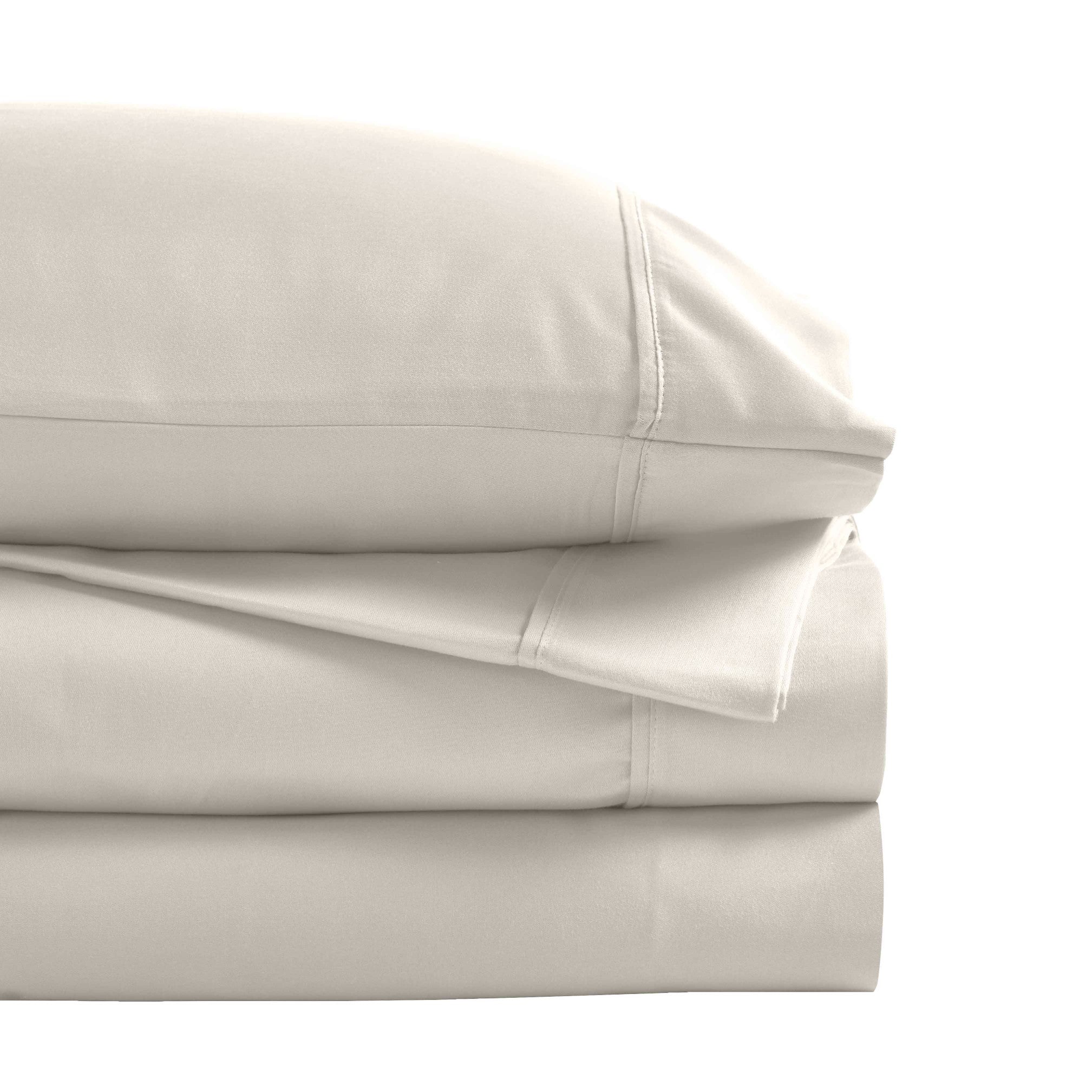 1200 Thread Count Cotton Rich Solid Deep Pocket Bed Sheet Set - Queen Size, Ultra Soft & Breathable - Perfect for Luxury Hotels, Guest Rooms & Master Bedrooms