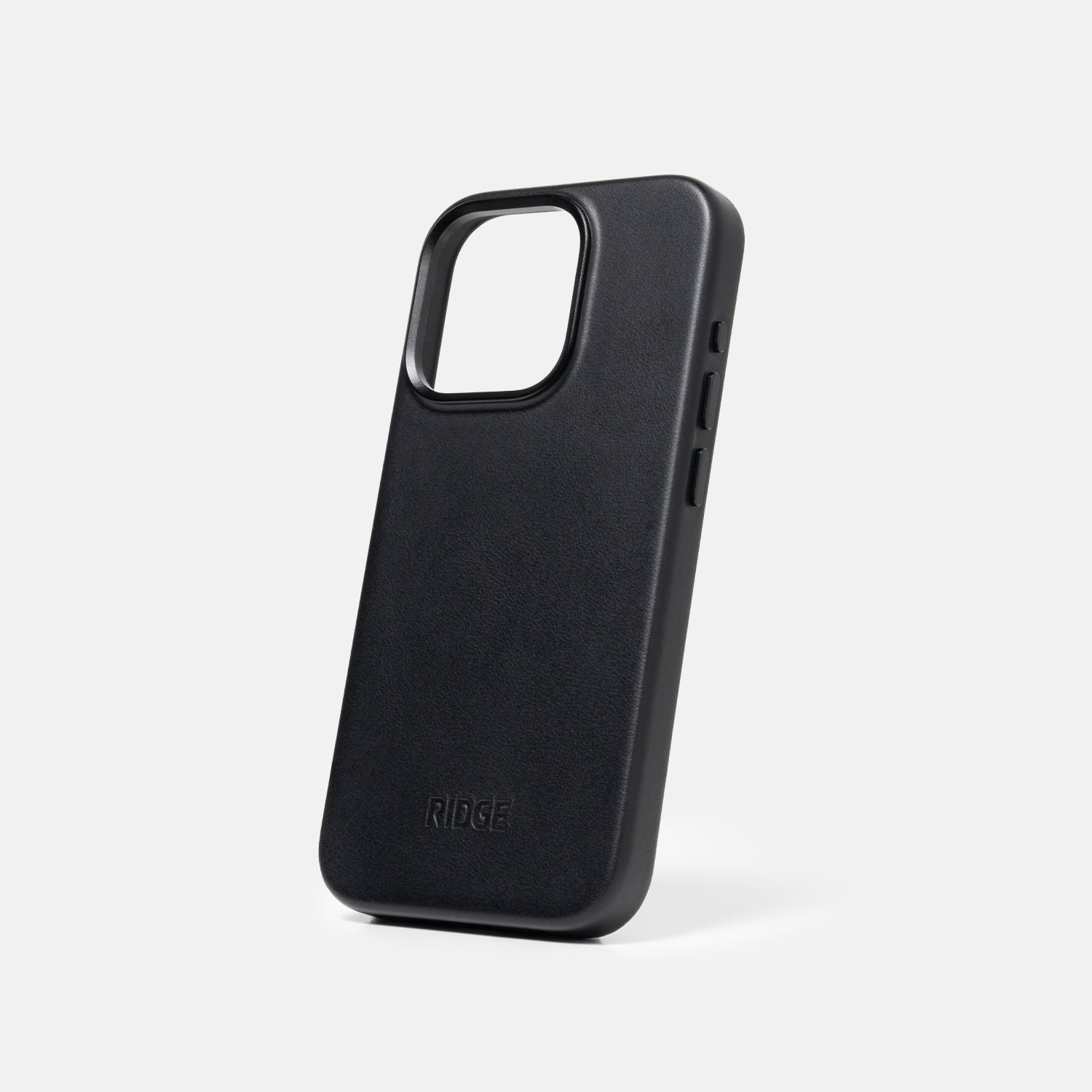 Premium Genuine Leather iPhone 15 Pro Case - Slim Protective Cover with Raised Bezels (Midnight Black) | Perfect for Business Professionals & Daily Use