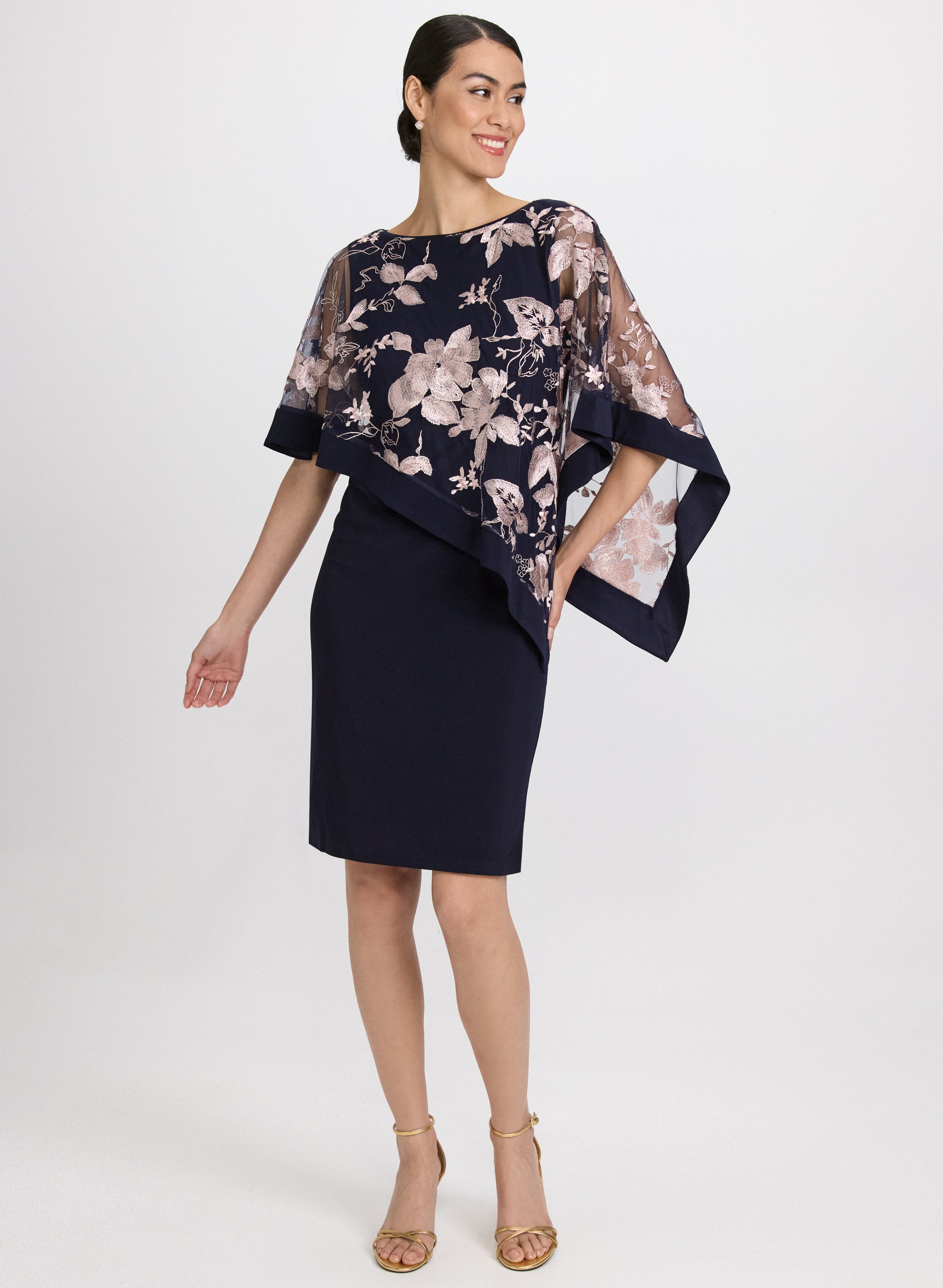Stylish Embroidered Poncho & Jersey Dress for Women - Boho Chic Fashion for Casual Outings & Beach Cover-Ups