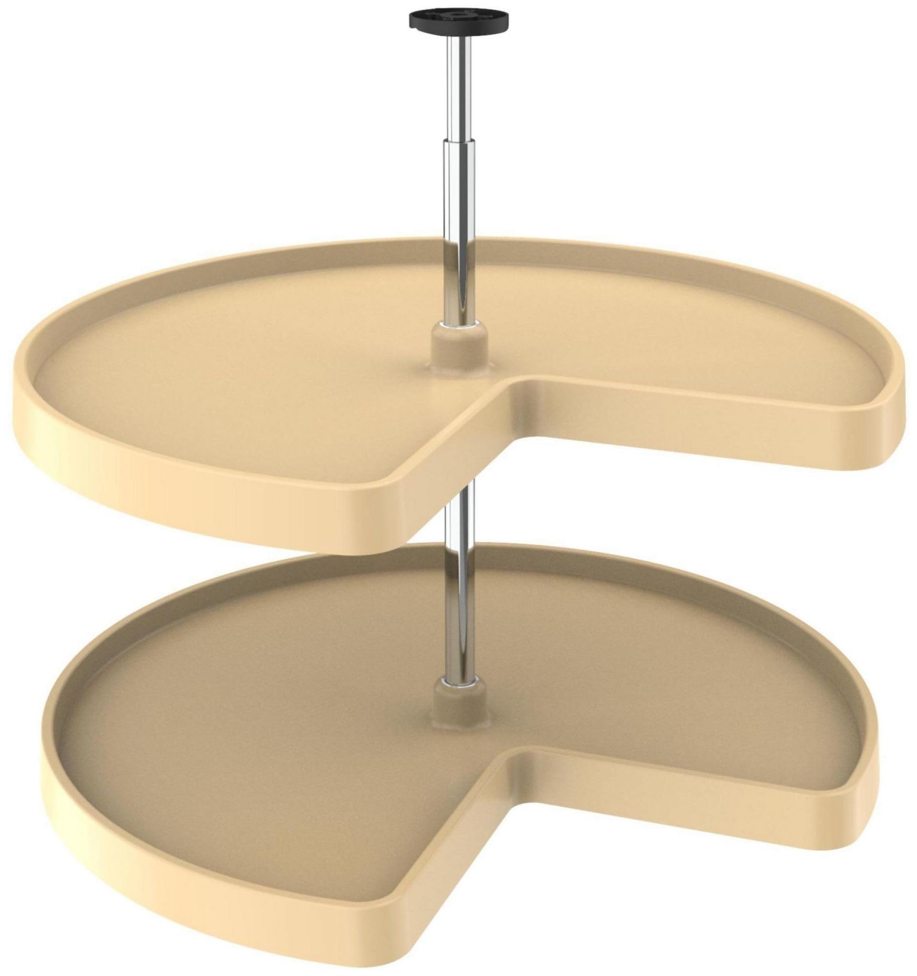 Plastic Kidney-Shaped Lazy Susan Turntable - 2-Tier Rotating Shelf Set for Kitchen, Dining Table & Pantry Organization