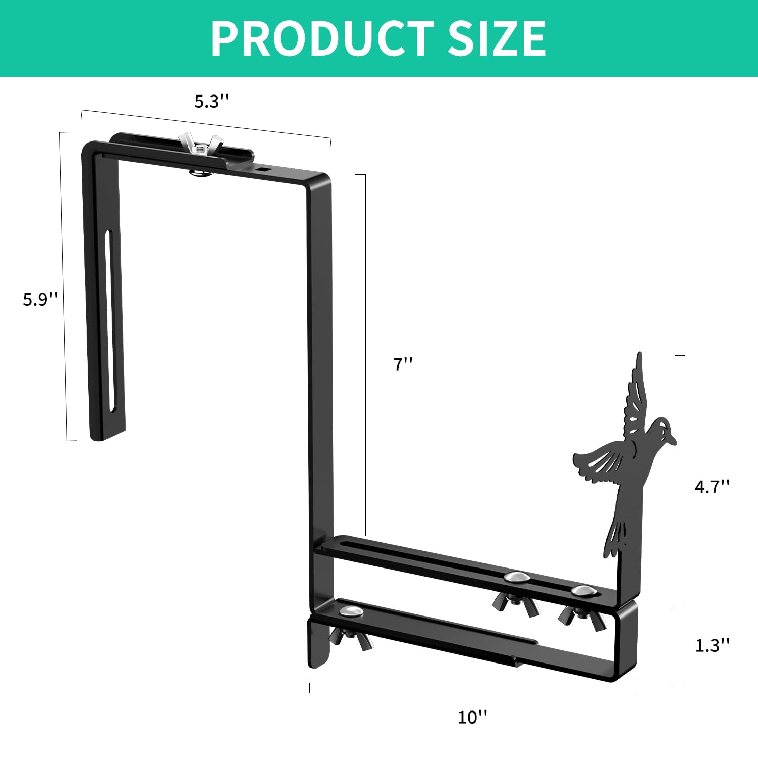 **Heavy Duty Adjustable Planter Box Brackets - Universal Window Flower Box Hooks for Balcony, Fence, Patio & Garden - Wall Mounting Kit (4 Pack) - Perfect for Outdoor Decor & Urban Gardening**