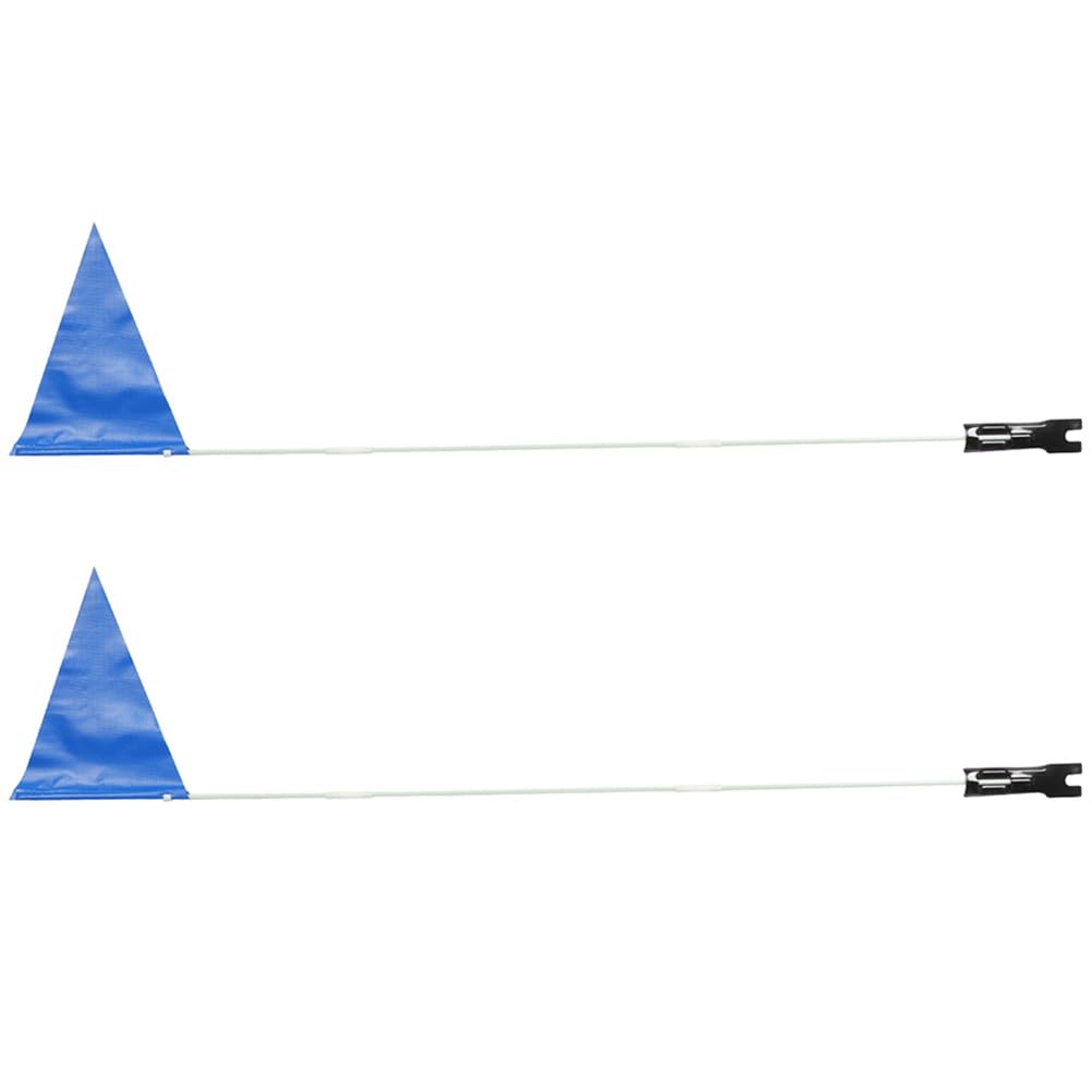 LUOZZY 2 Pack Bike Safety Flags - High Visibility Rear Cycling Warning Flags for Bicycles, Motorcycles & Strollers - Durable Bike Advertising Flags in Blue - Perfect for Road Safety, Group Rides & Outdoor Events