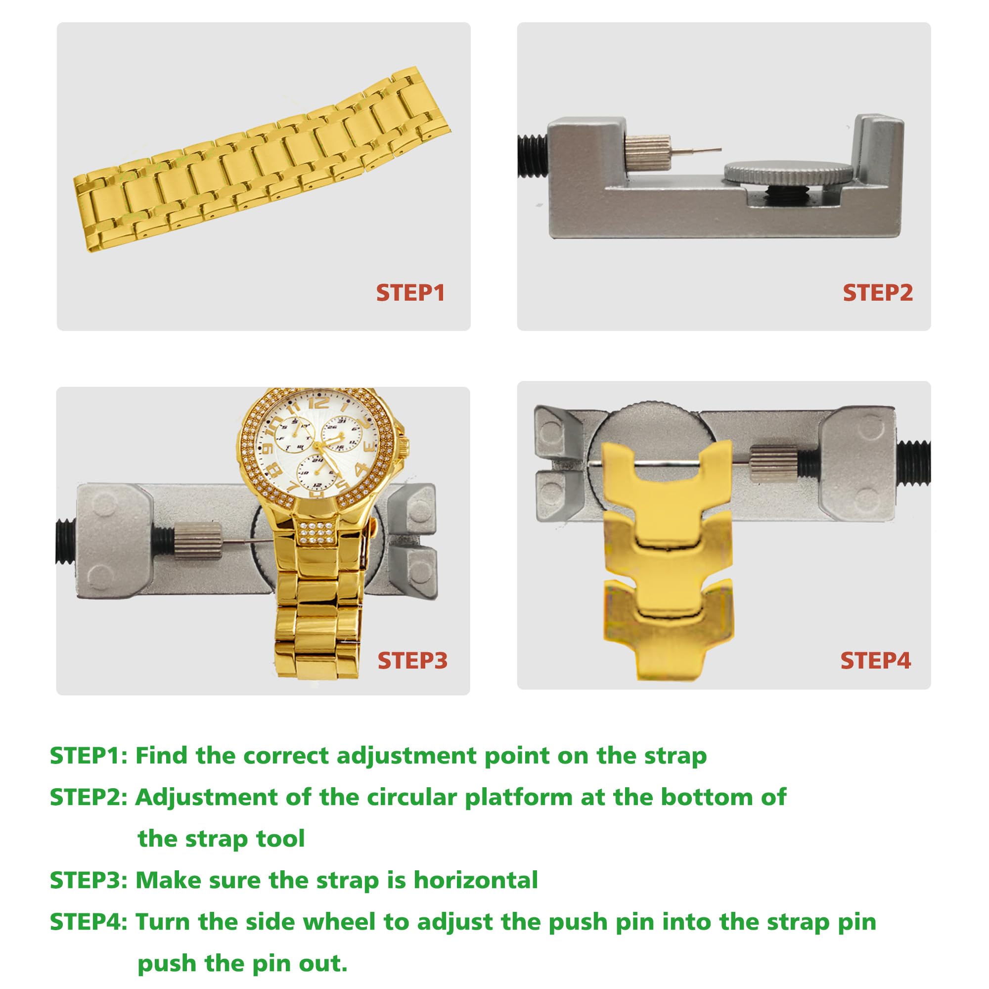 Professional Watch Link Removal Tool Kit with 10 Extra Pins - Stainless Steel Watch Band Sizing Adjustment Tool for Bracelet Repair - Perfect for Watch Repair Shops, Jewelers & DIY Watch Maintenance
