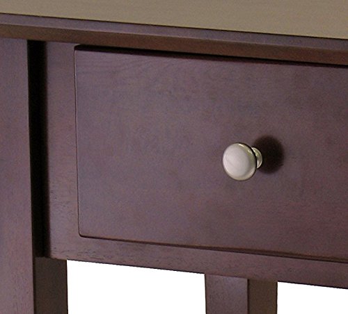 Winsome Wood Shaker Night Stand with Antique Walnut Finish - Bedside Table for Bedroom, Living Room & Guest Room - Compact & Stylish End Table with Storage Shelf
