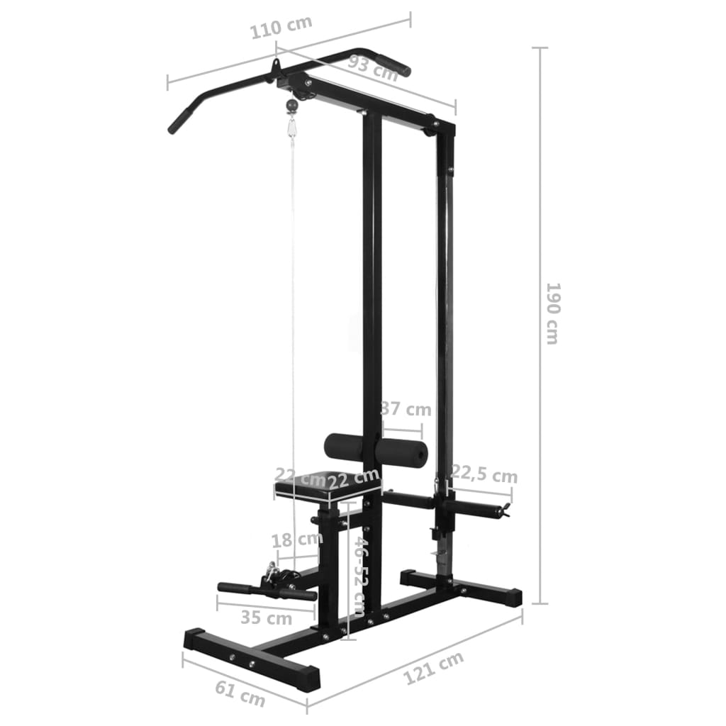 vidaXL Home Gym Equipment - No Weights Included | Portable Strength Training System for Small Spaces, Home Workouts & Fitness Enthusiasts