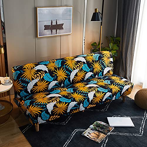 Stretch Sofa Slipcover for Armless 3-Seater Futon - Polyester Spandex Sofa Bed Cover 63