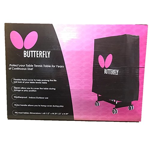Weatherproof Butterfly Ping Pong Table Cover - Durable Nylon Protection for Indoor/Outdoor Regulation Size Tables - Perfect for Backyard, Garage & Club Use