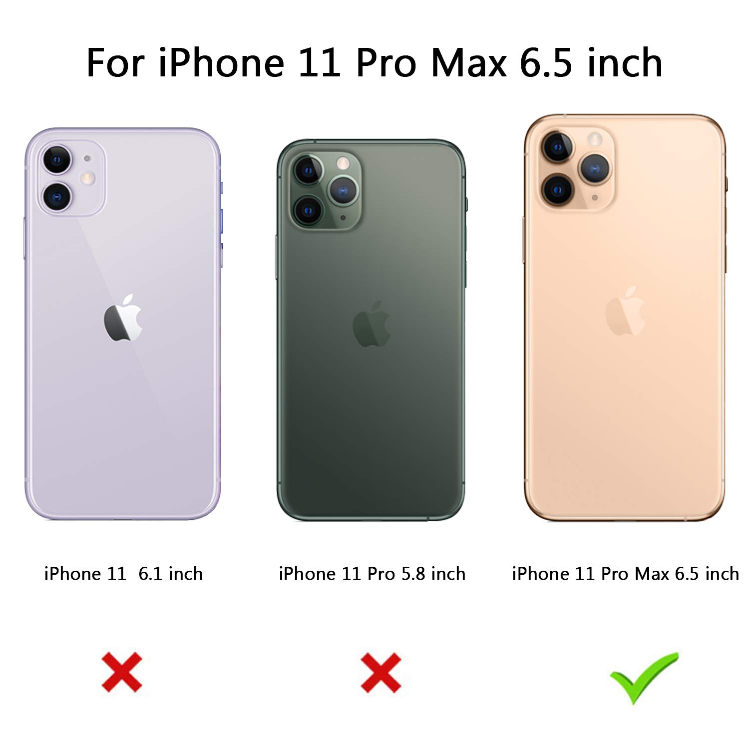 BAISRKE Clear Glitter Protective Case for iPhone 11 Pro Max - Hybrid Hard Plastic & Soft TPU Shockproof Cover | Heavy Duty Armor Protection | High Impact Resistant | Perfect for Everyday Use, Travel & Outdoor Activities