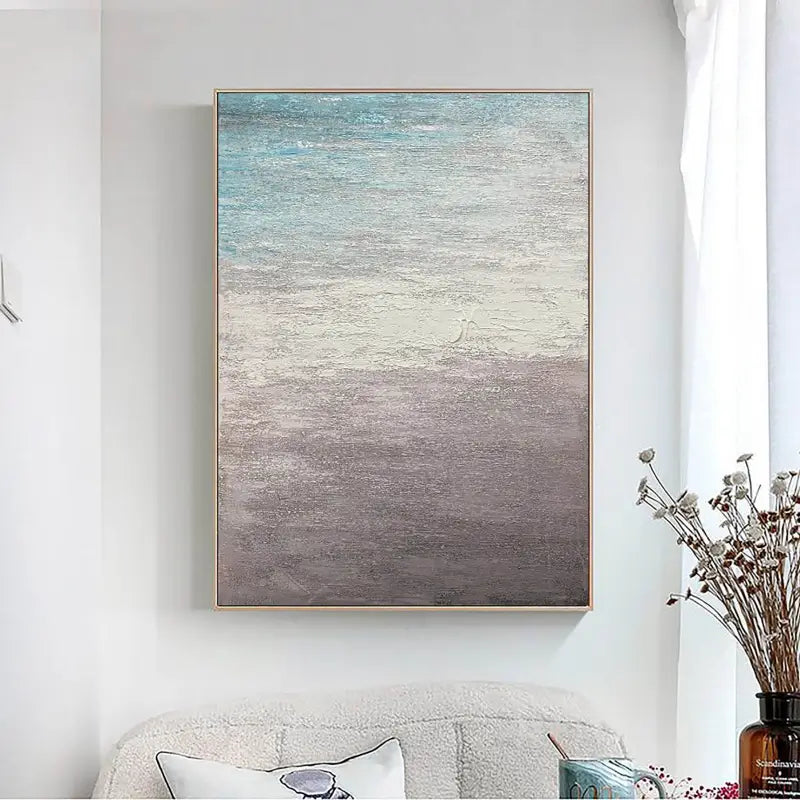 Ocean and Sky Painting #OS 007 - Handmade Canvas Wall Art for Home & Office Decor - Perfect for Living Room, Bedroom or Gift