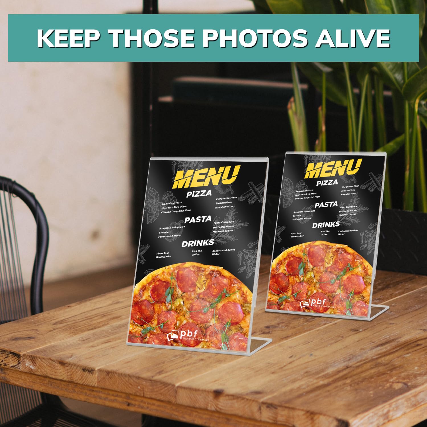 4x6 Acrylic Sign Holder - Vertical Stand Up Slanted Display Stand for Menus, Flyers & Pictures - Clear Plastic Table Top Frame (144-Pack) - Perfect for Restaurants, Retail Stores & Office Use