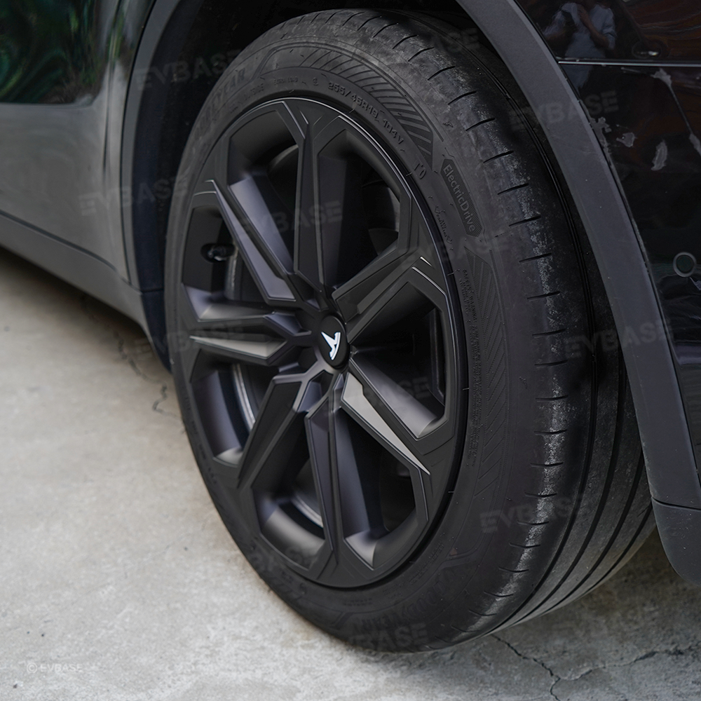Tesla Model Y 19 Inch Wheel Covers - Full Wrapped ABS Hub Caps (Matte Black, 4PCS) for Enhanced Style & Protection - Perfect for Daily Commuting & Road Trips