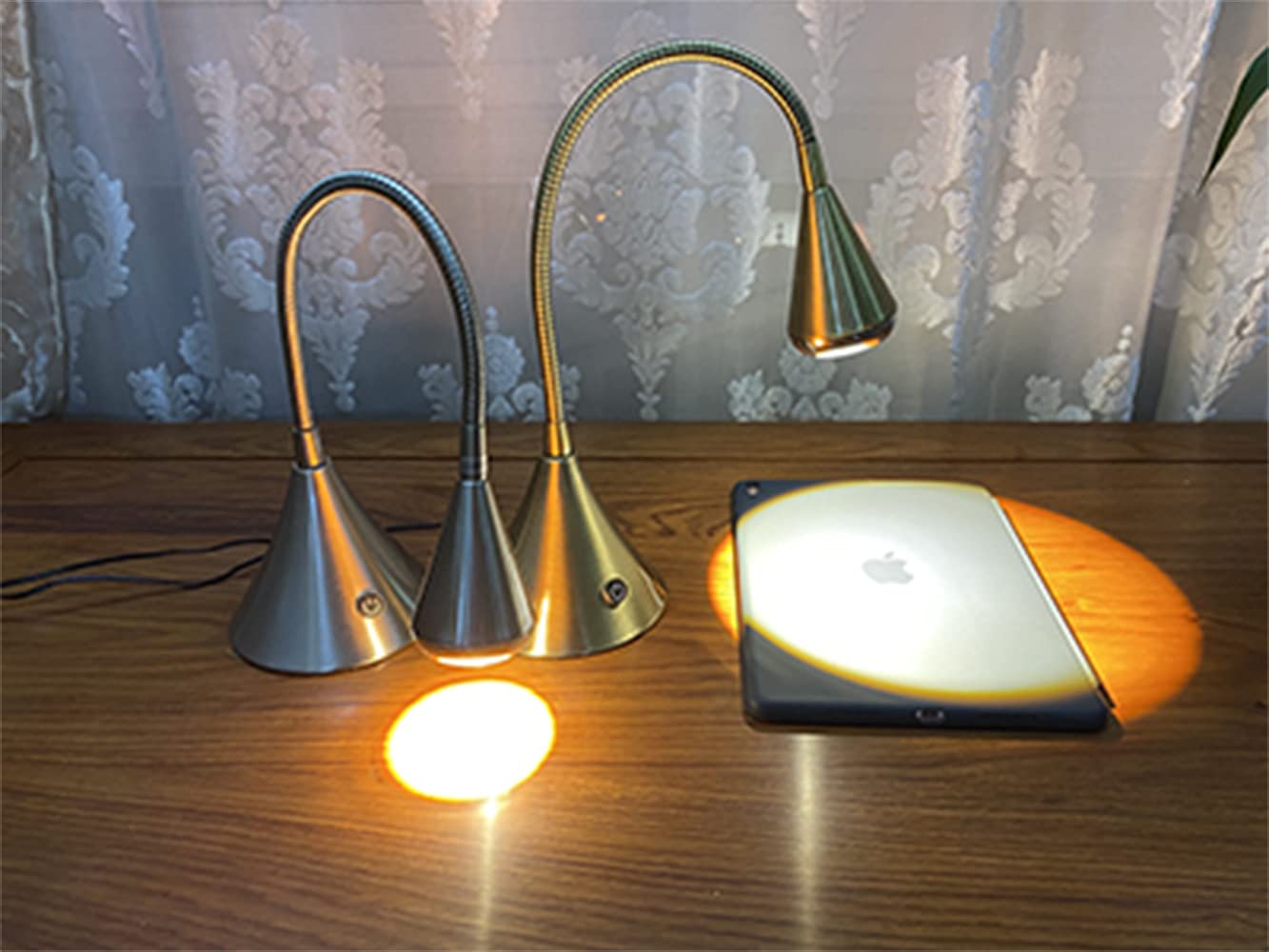 HomeFocus - 5W LED Desk Lamp with 3000K Warm White Light, Touch Dimmable 3 Modes, Eye-Caring Reading & Night Light, Satin Nickel Metal Design - Perfect for Home Office, Study, Bedside Table, and Dorm Room Lighting