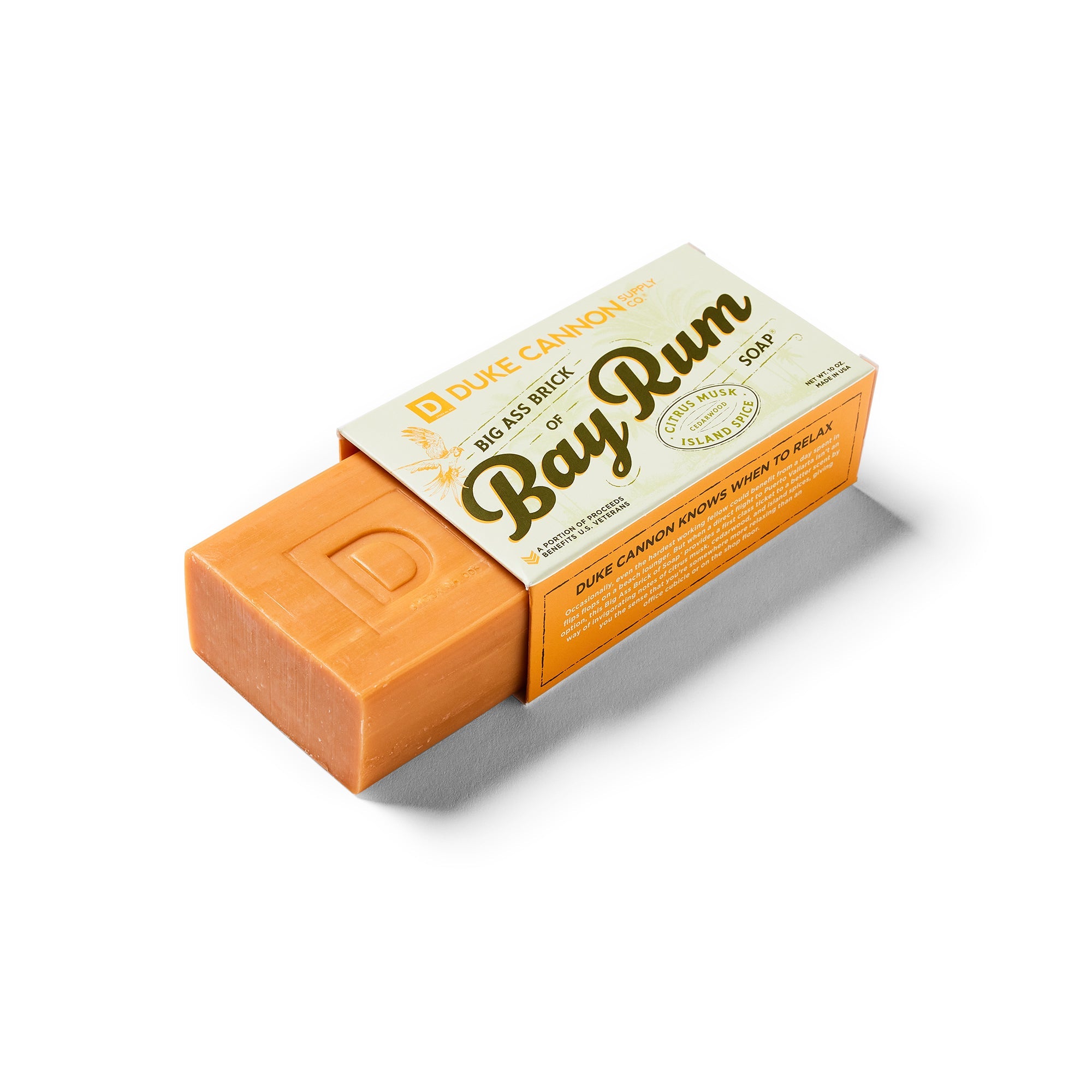 Duke Cannon Bay Rum Big Ass Brick of Soap - Large Men's Grooming Bar Soap with Natural Ingredients for Shower & Bath - Perfect for Travel, Camping & Gifts