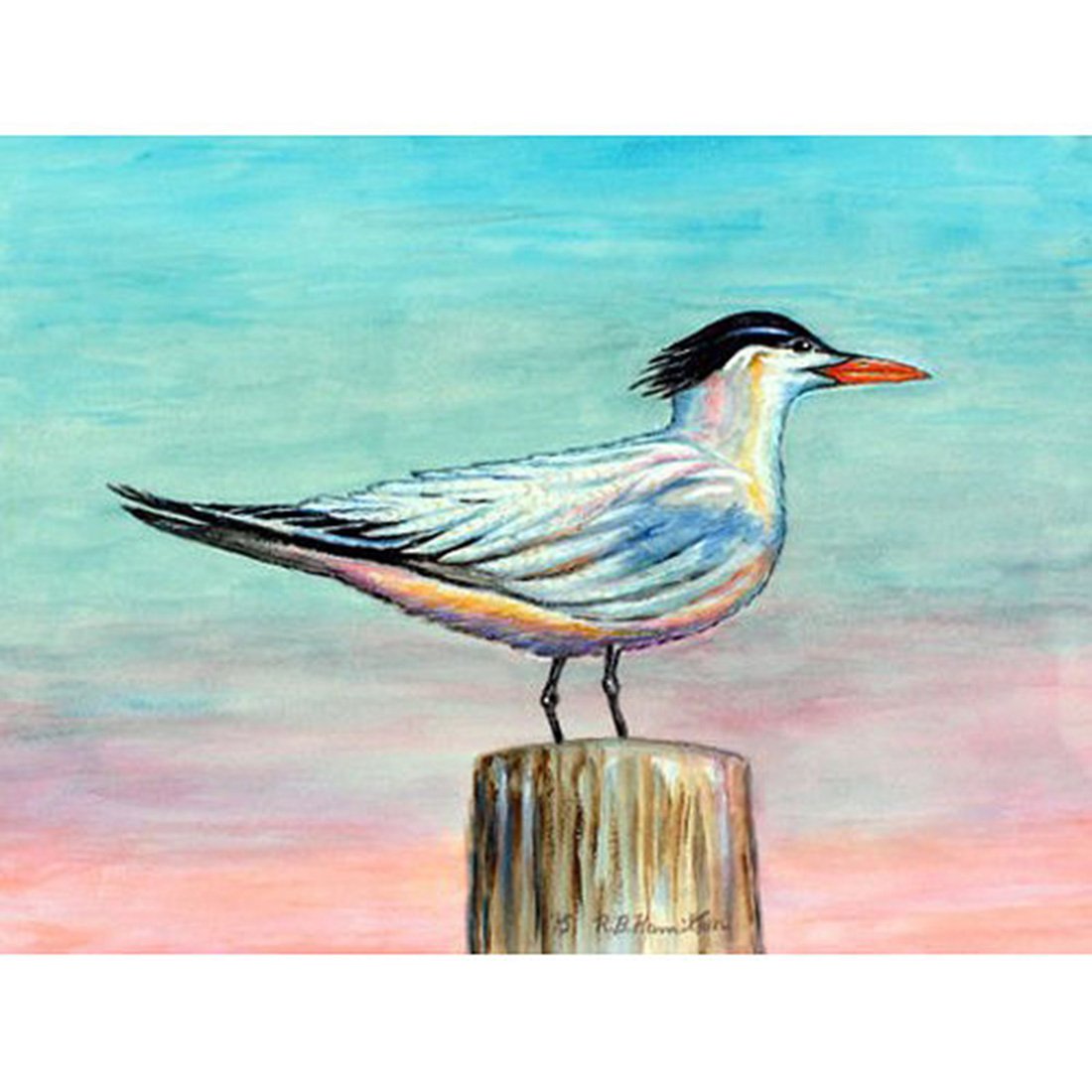 Betsy Drake Royal Tern Bird 30x50 Inch Non-Slip Comfort Floor Mat - Perfect for Living Room, Bedroom, or Office Decor