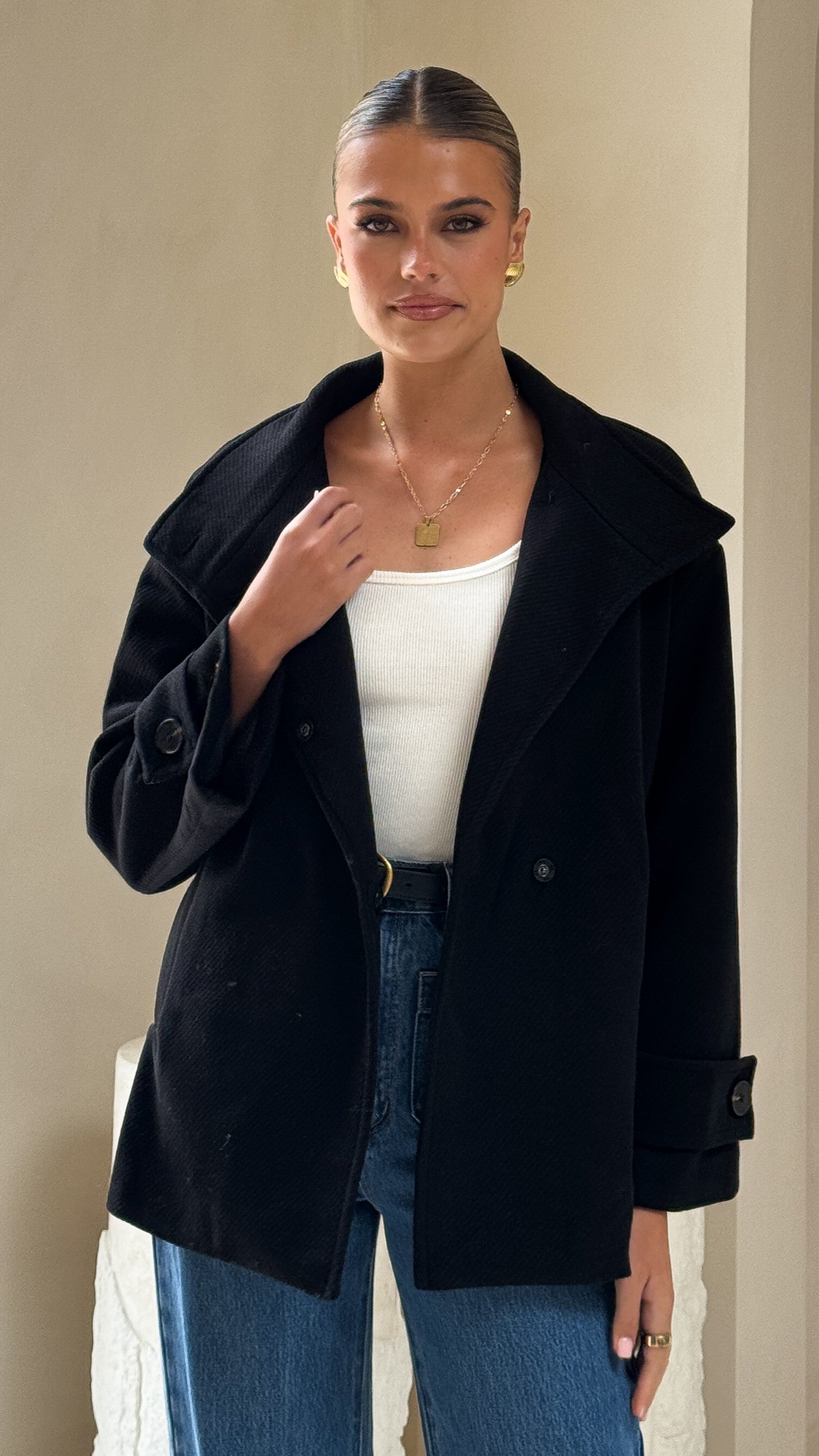 Aria Coat for Women - Stylish Black Winter Jacket with Warm Fleece Lining | Perfect for Outdoor Activities, Travel & Daily Wear