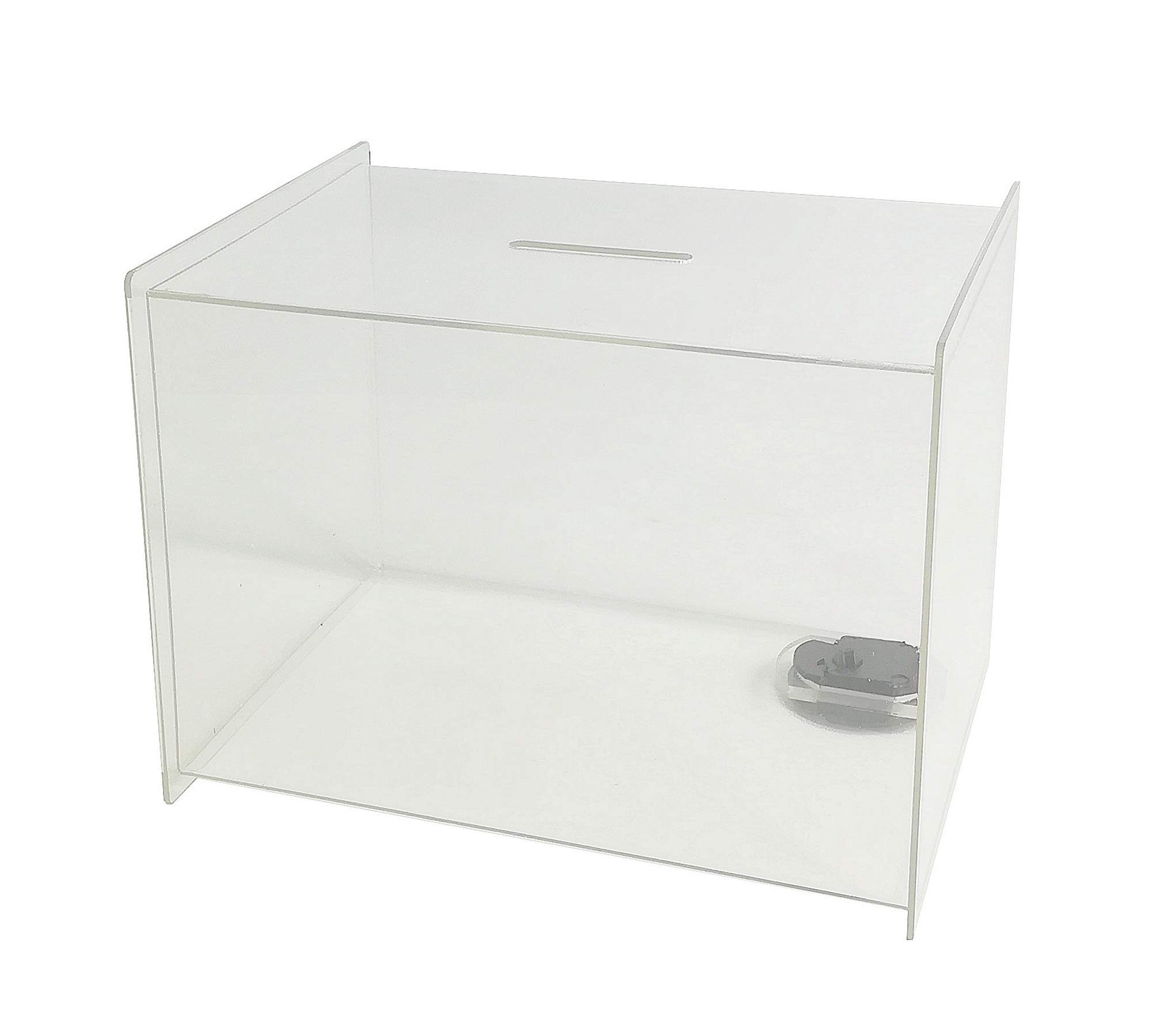FixtureDisplays® 6-Pack Clear Acrylic Donation Boxes 7x5.5x5.5 Inches - Ghost Display Collection Containers for Fundraising, Events, Retail & Church Donations - Set of 6 Transparent Organizer Boxes