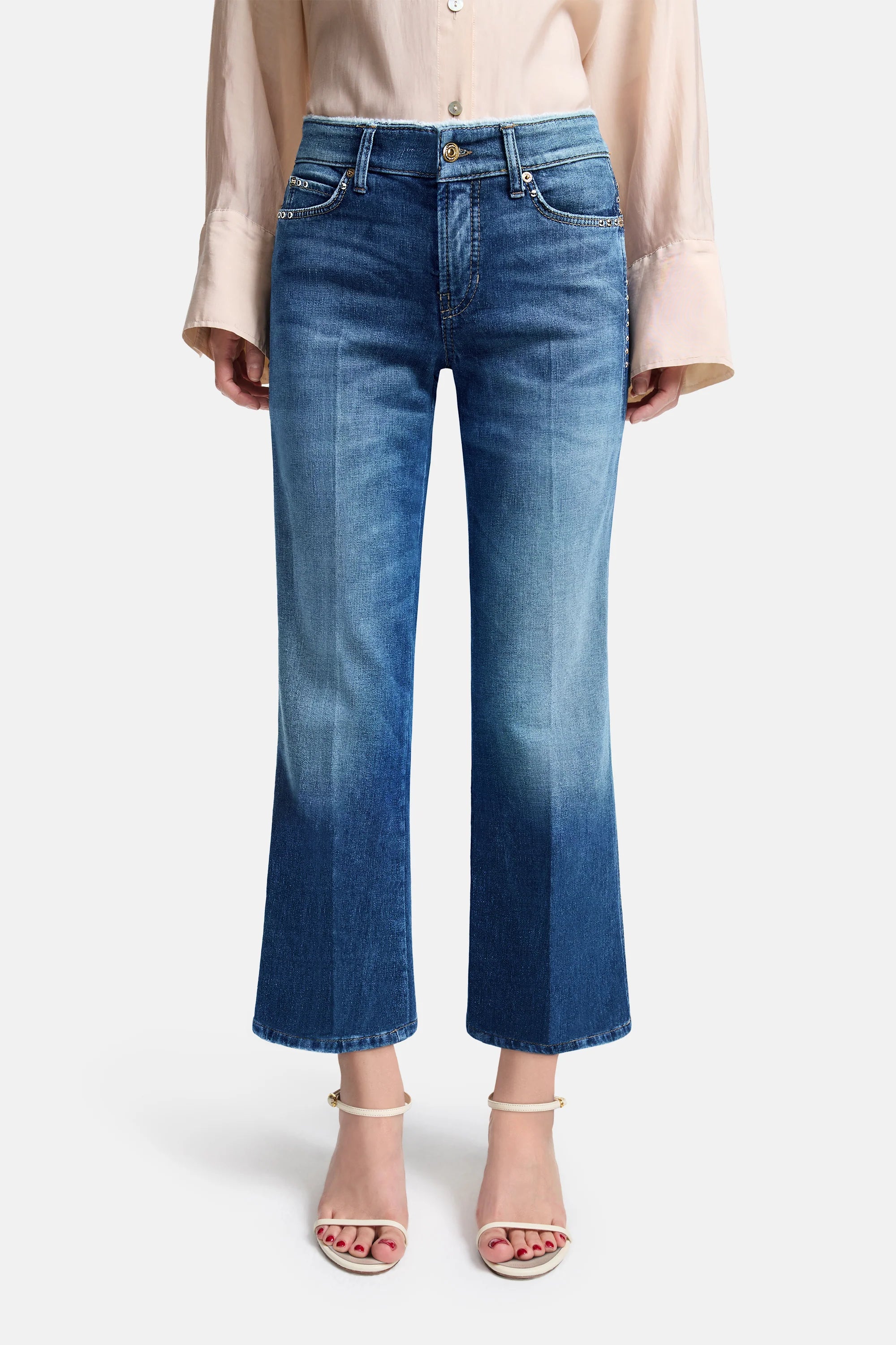 Francesca Flared Fit Cropped Jeans - Hemp Authentic Fringe Distressed Denim Pants for Women | Boho Chic Style, Casual Wear & Music Festival Outfits