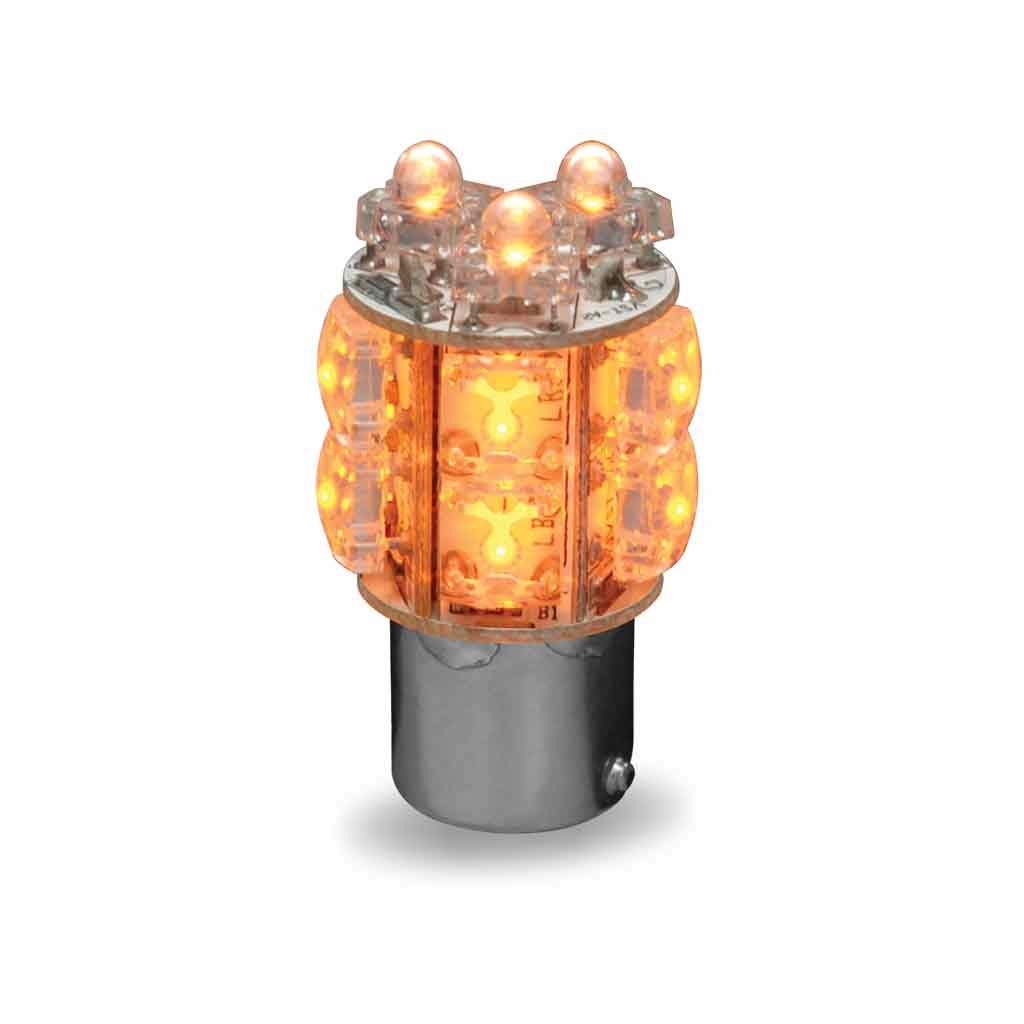 Amber LED 1157 Bulb - BA15D Dual Filament Replacement Light for Cars, Trucks, Motorcycles - Bright Amber Turn Signal & Brake Light Bulbs for Road Safety (Pack of 2) - Perfect for Night Driving & Enhanced Visibility