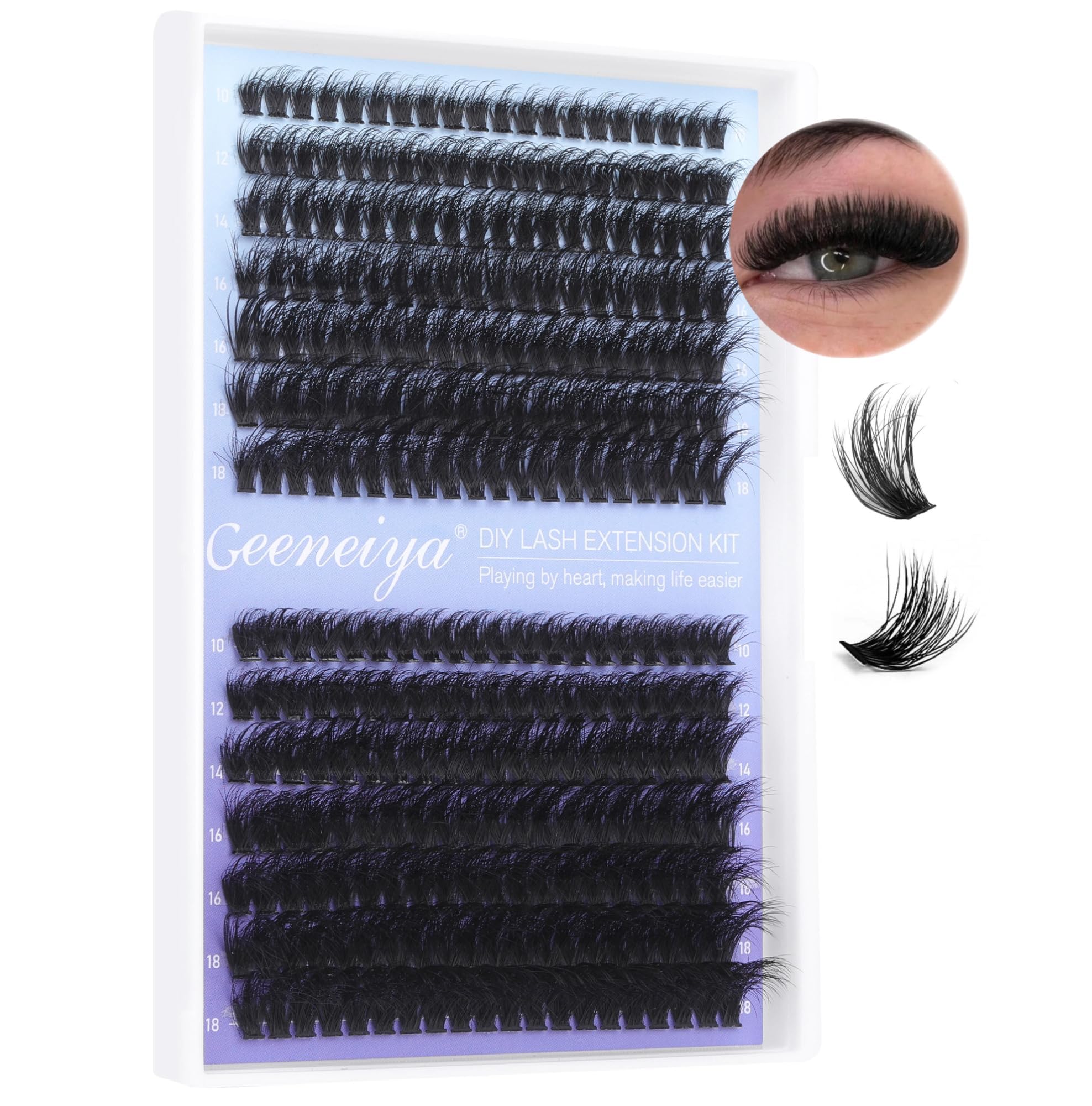 Premium Mink Cluster Eyelash Extensions 10-18MM - Fluffy Individual Lashes for Volume (60D+80D, 280Pcs) - Natural Looking False Eyelashes for Daily Wear & Special Occasions