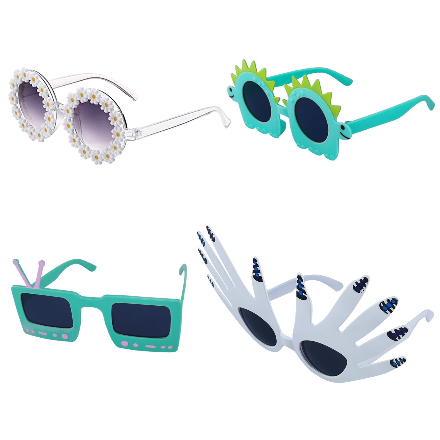 12 Pack Funny Party Sunglasses for Adults & Kids - Novelty Costume Glasses, Photo Booth Props, Themed Party Favors - Perfect for Halloween, Birthday Parties, Bachelorette Events & Costume Celebrations