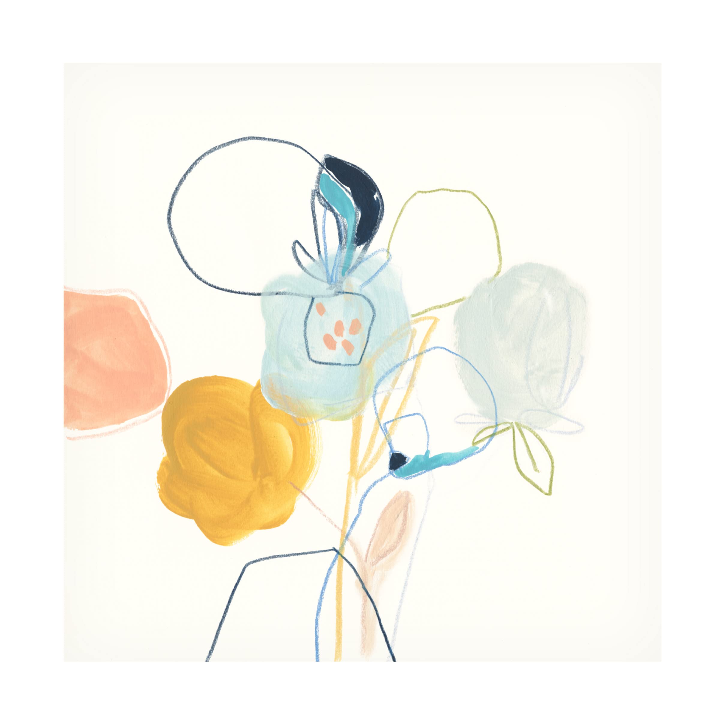 Trademark Fine Art 'Contour Garden IV' Canvas Wall Art by June Erica Vess - 35x35 Inches Modern Home Decor for Living Room, Bedroom & Office