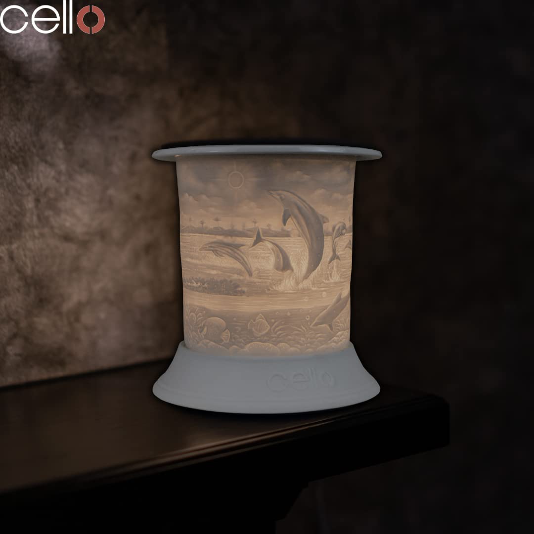 Electric Wax Warmer with Porcelain Dolphin Design - Aromatherapy Diffuser for Home, Office & Spa Relaxation