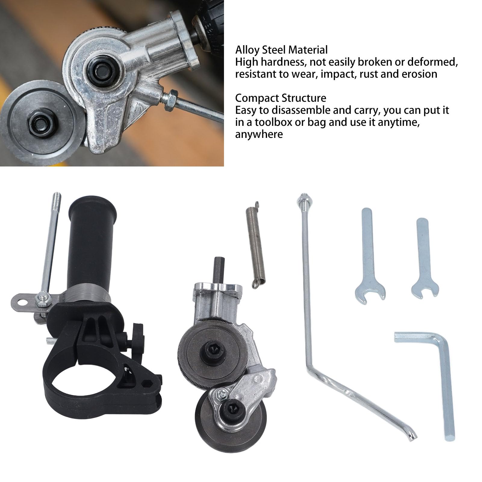 Electric Drill Plate Cutter Attachment - Metal Nibbler Tool for Cutting Iron, Steel, Copper & Aluminum Sheets | DIY Metalworking & Home Improvement Projects | Perfect for HVAC, Automotive & Construction Work