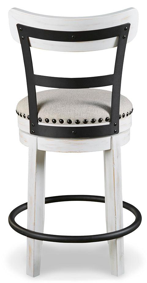 Valebeck White Swivel Bar Stool D546 524 - Modern Kitchen Island Stool for Home, Bar & Restaurant Use