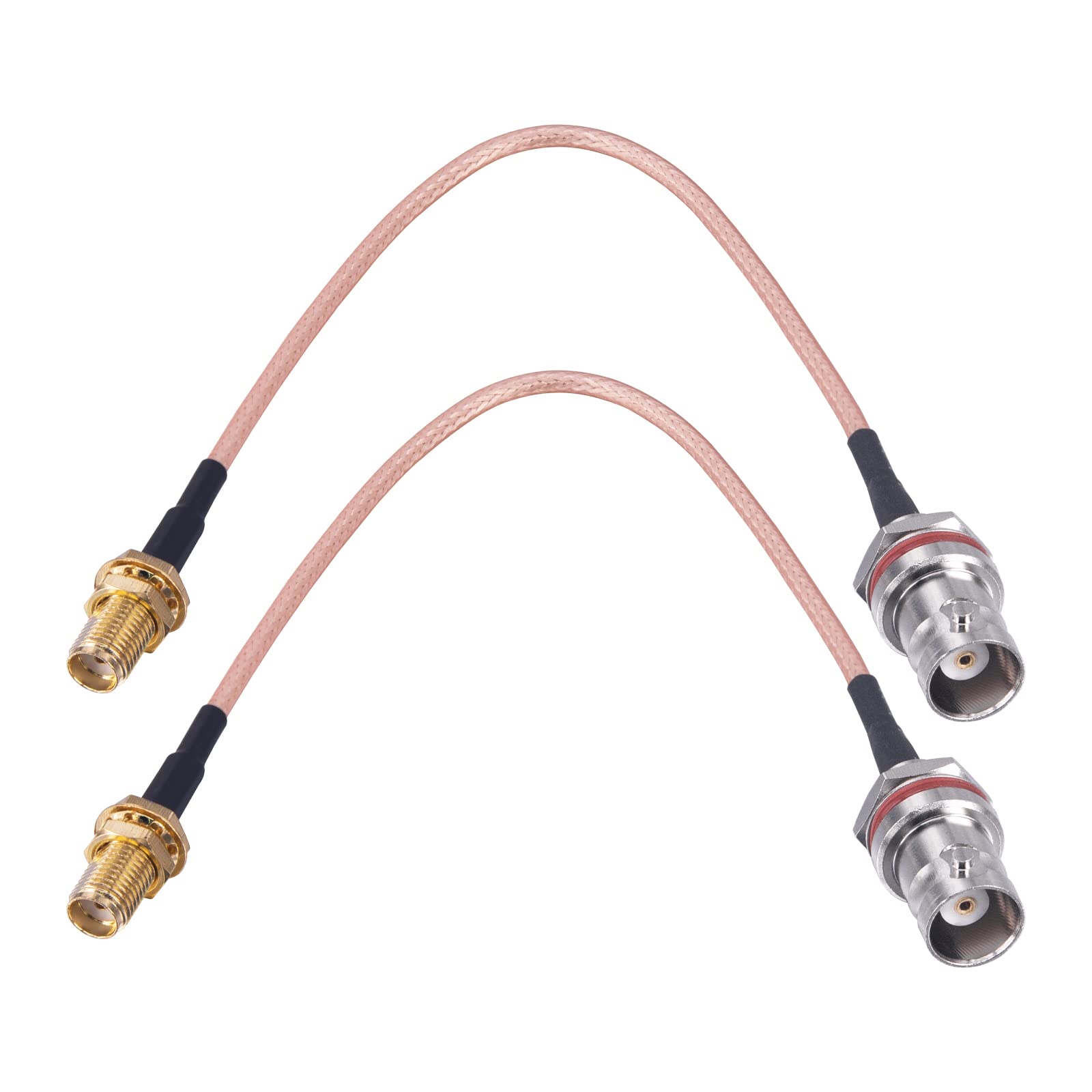 6 Inch BNC Female to SMA Female RF Coaxial Cable - 2 Pack RG316 Low Loss Jumper with Adapter for Ham Radio, Scanner, Transceiver - Perfect for Antenna Extension & Signal Boosting in Radio Communication