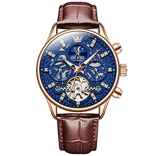 Brown Leather & Blue Face
