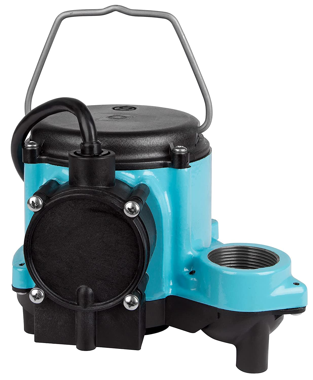 Little Giant 506160 1/3 HP Cast Iron Submersible Sump Pump - 115V, 2760 GPH, Compact Design with Integral Low Level Diaphragm Switch - Ideal for Under Sink, Laundry Tray, Basement & Utility Room Water Removal (Blue)