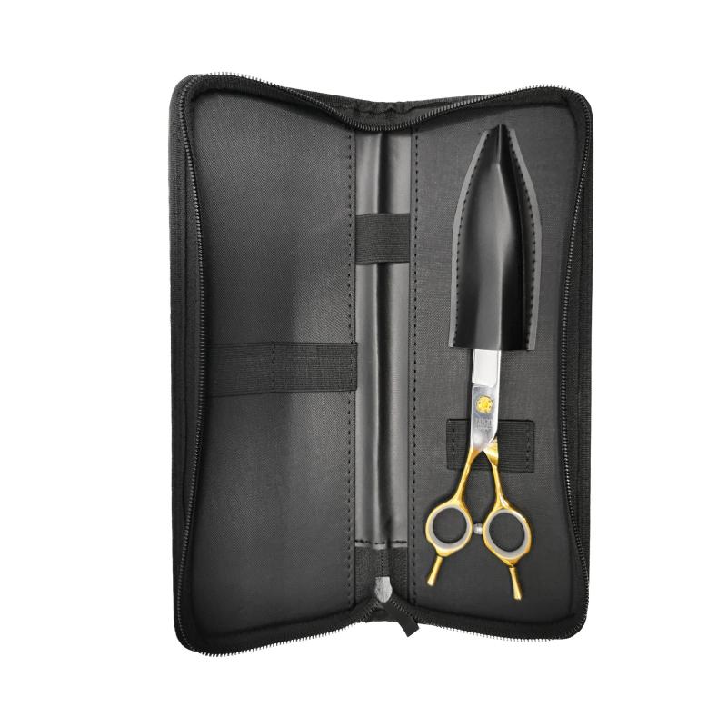 Tauro Pro Line Janita Stainless Steel Scissors for Left Handed Users - 440C Steel, Golden Handles, Ergonomic Curved Design with Double Finger Rest - Perfect for Crafting, Sewing, and Office Use
